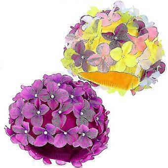 floral petal swim caps breathable women 2 pcs