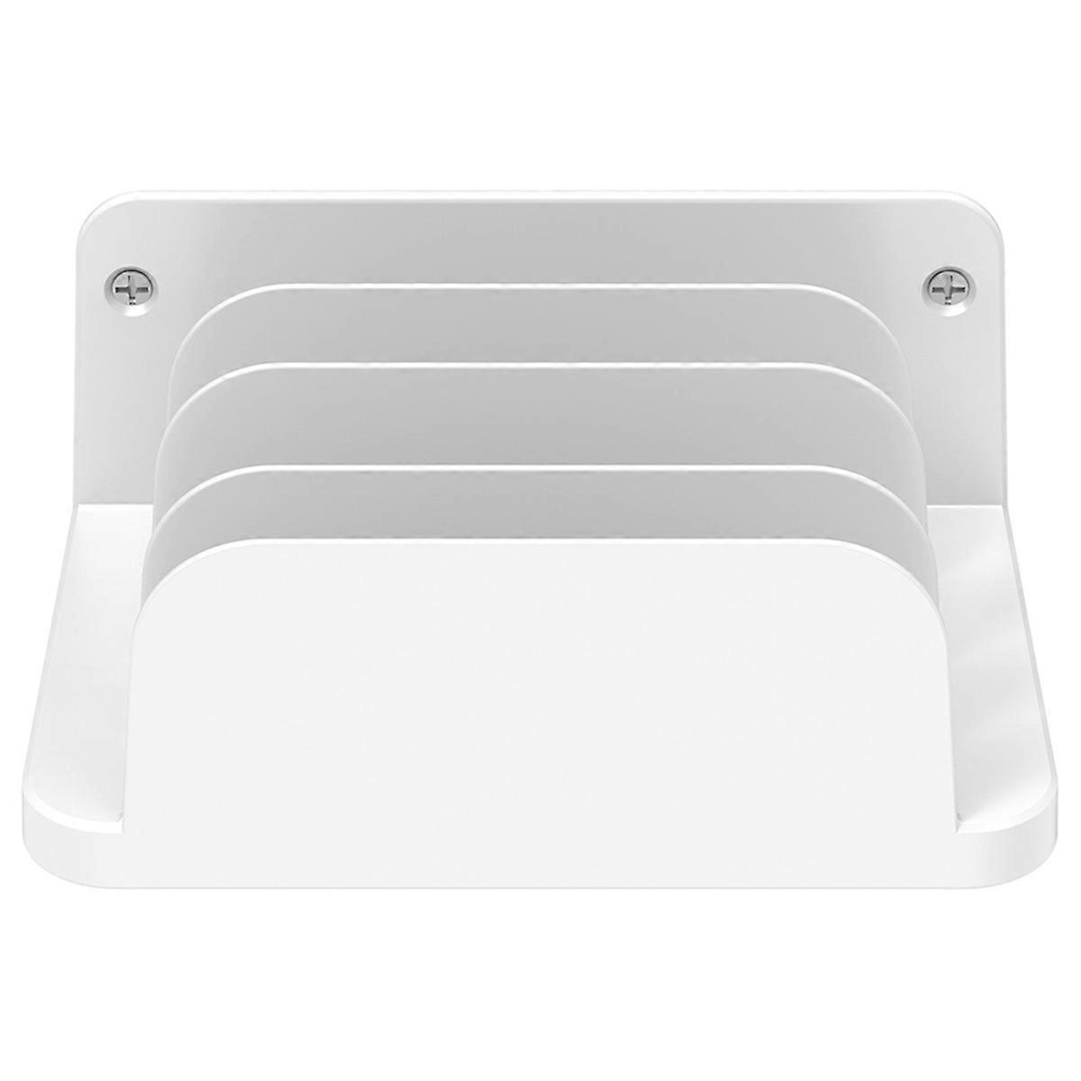 For Tablet/Mobile Phone Wall Mount Storage Charging Stand 4 Slots Design Wall Charging Station White
