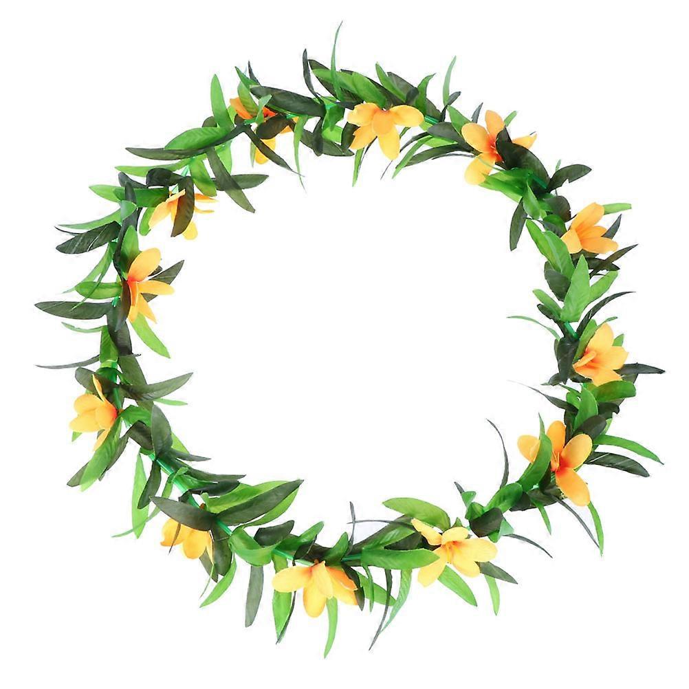 Hanging Floral Wreath Hawaiian Simulated Phalaenopsis Flower Wreaths For Tropical Beach Theme Party Assorted Color 60 x 60 x 12 cm Lightweight 4Pcs
