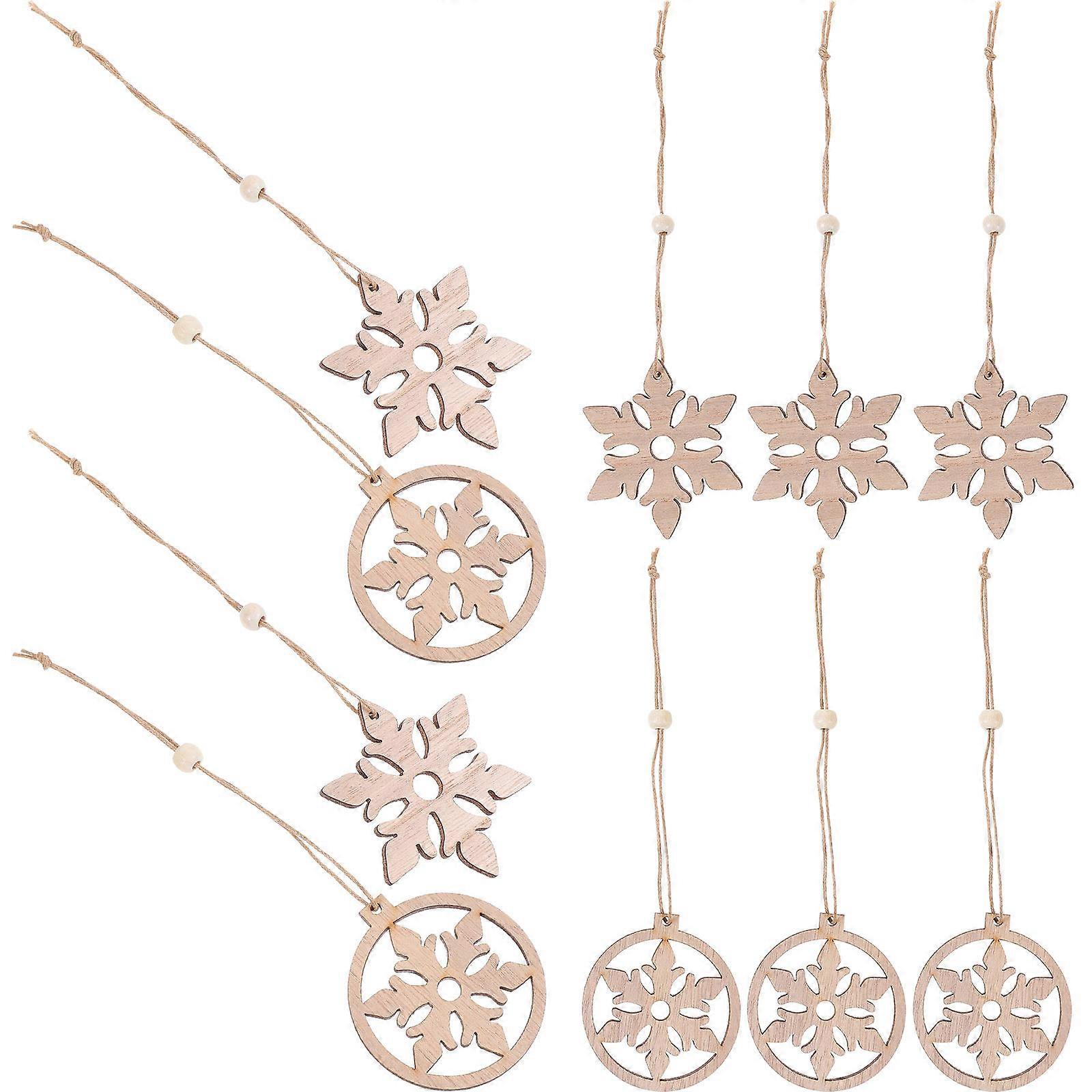 Wood Cutouts for Xmas Ornament Craft 48Pcs Snowflake Wooden Pieces