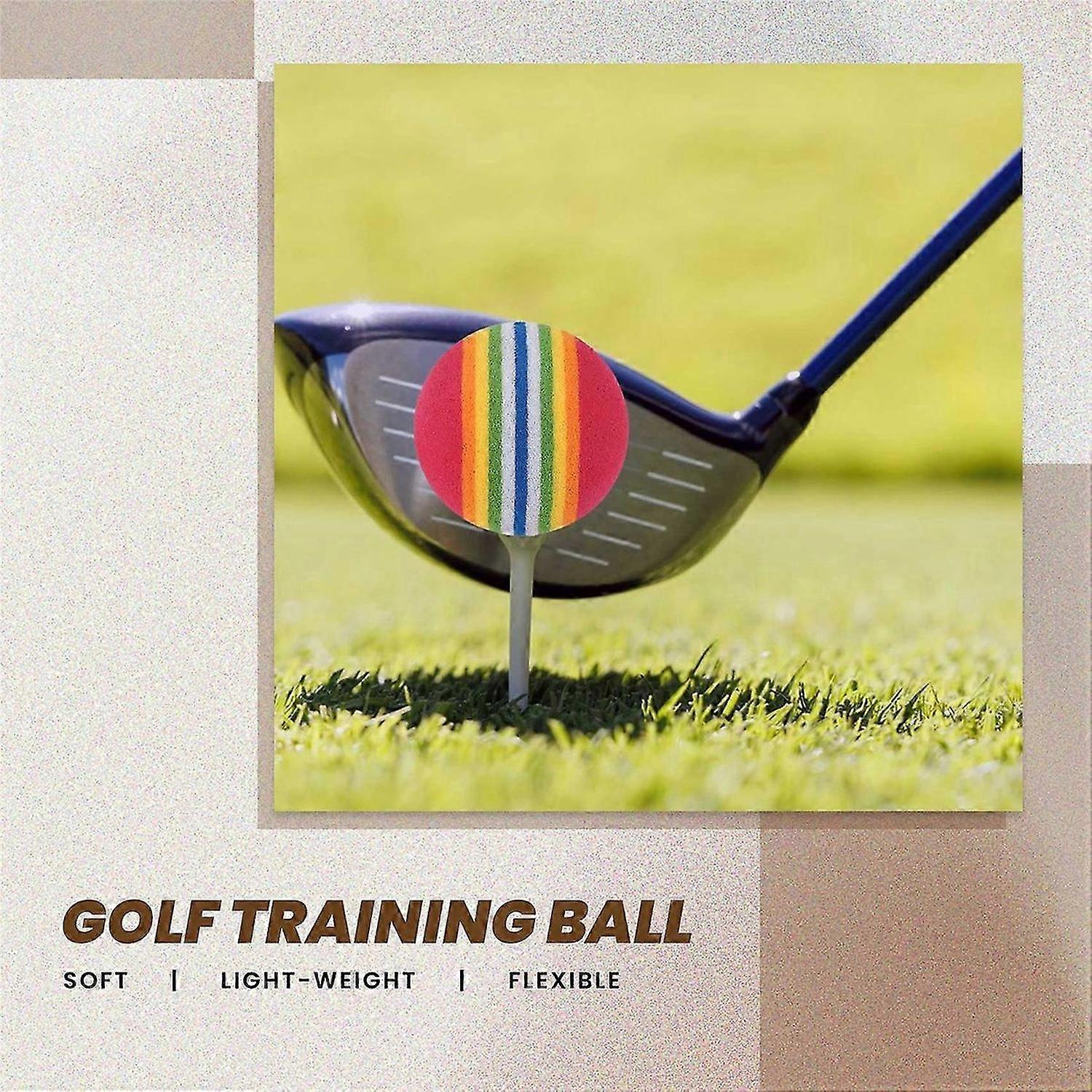 50pcs Golf Swing Training Aids Practice Sponge Foam Rainbow Balls