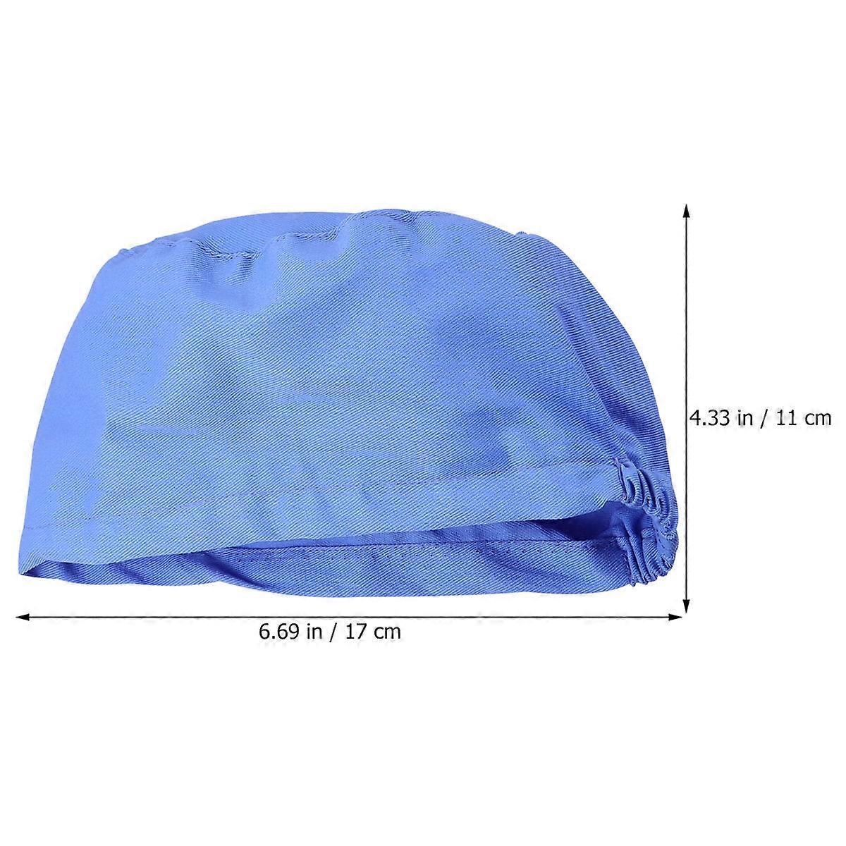 Working Cap Dome Hat Professional Protective Headcloth for Hairdressers 2Pcs