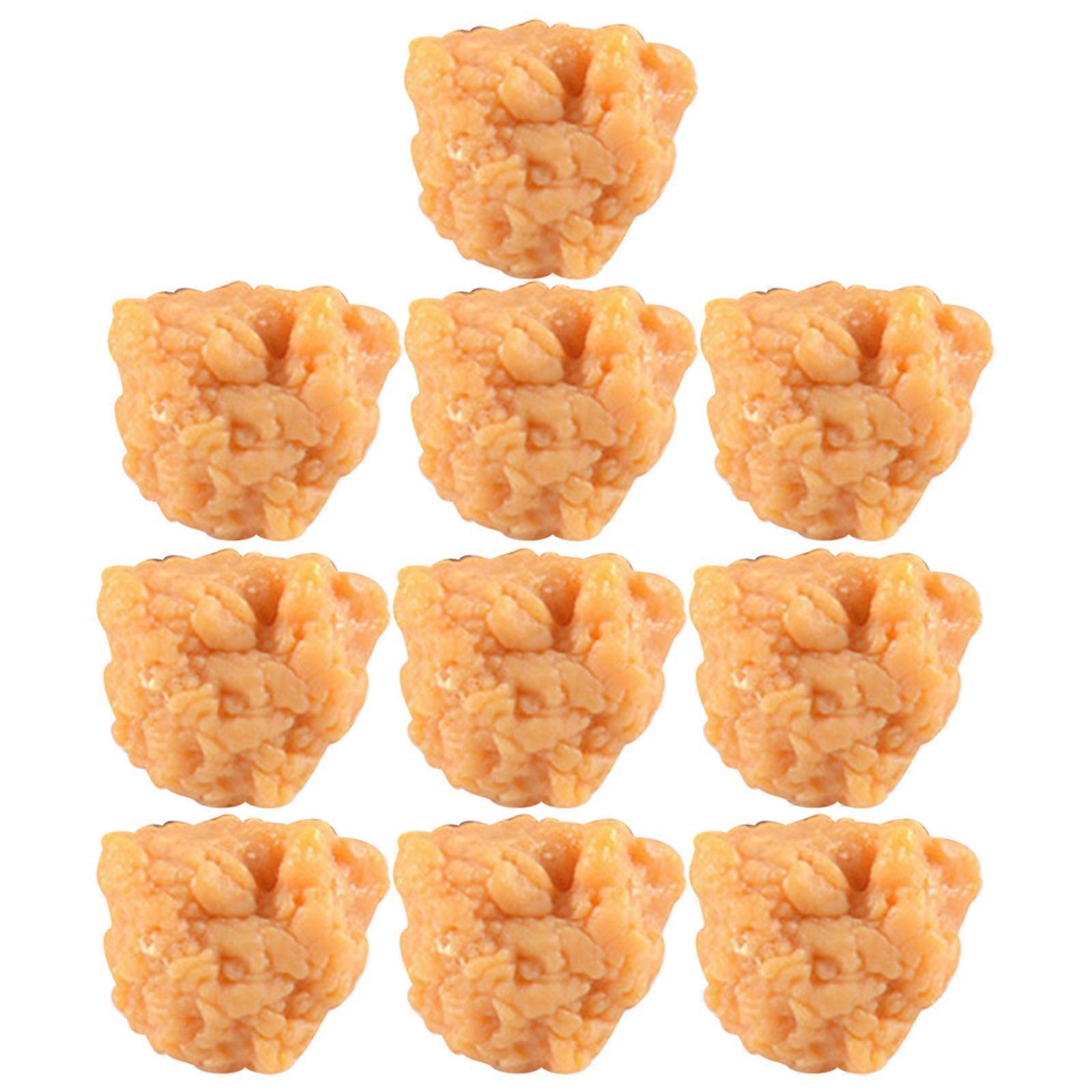 Simulated Food Chicken Nuggets Model for Decoration 10Pcs Realistic Kitchen Display
