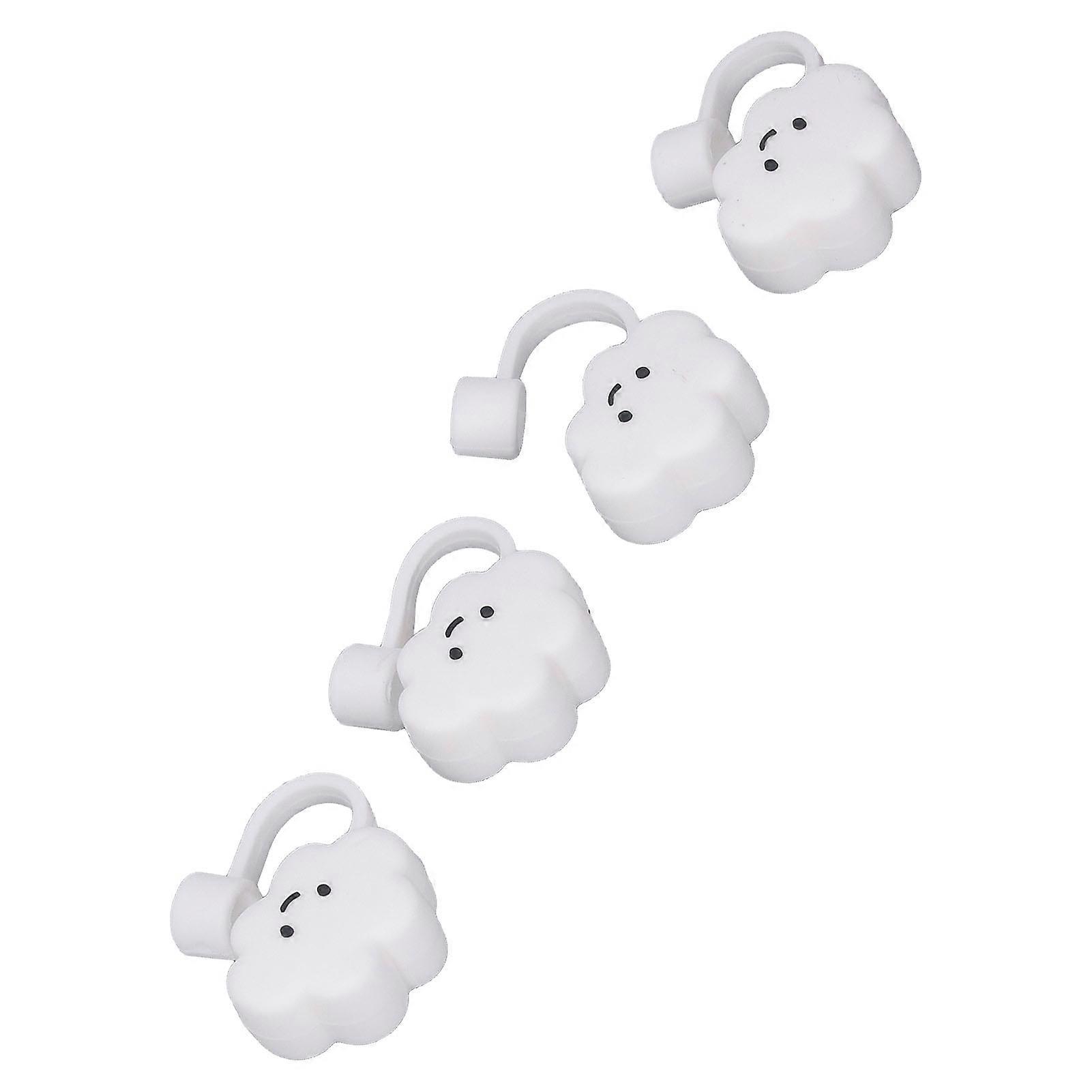 Reusable Silicone Straw Covers 4-Pack Dustproof Odorless Caps