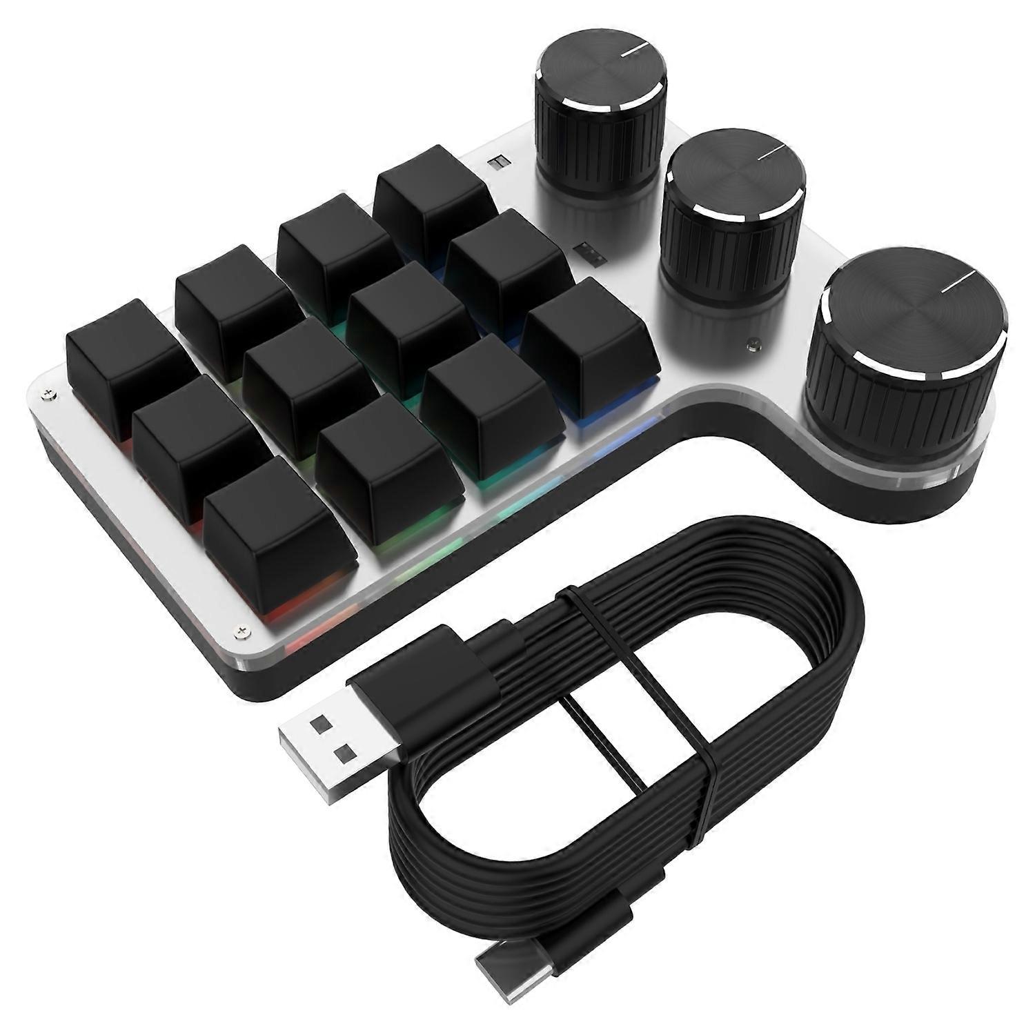 3 Knobs Wired 12 Keys Keypad With Volume Modulation 12 Keys+3 Knobs