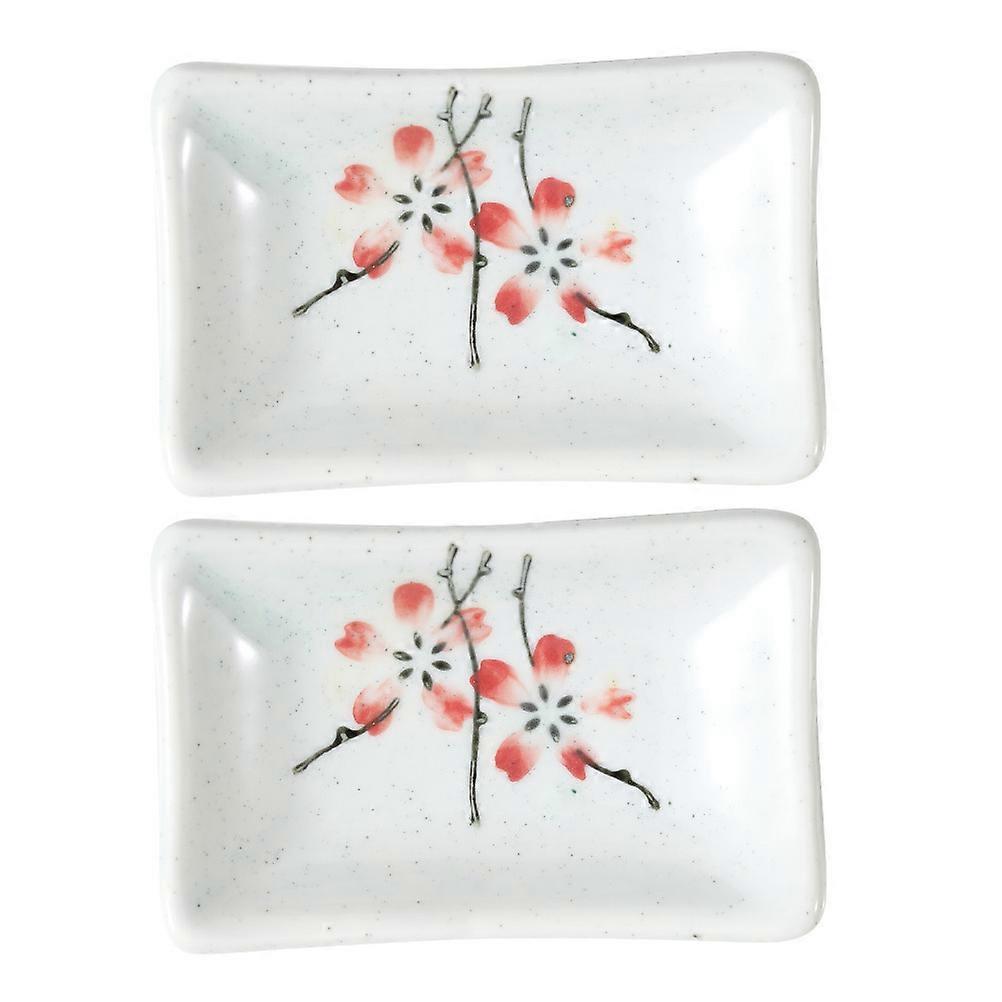 Japanese Dipping Dish Ceramic Hand-Painted for Storage 2Pcs Set