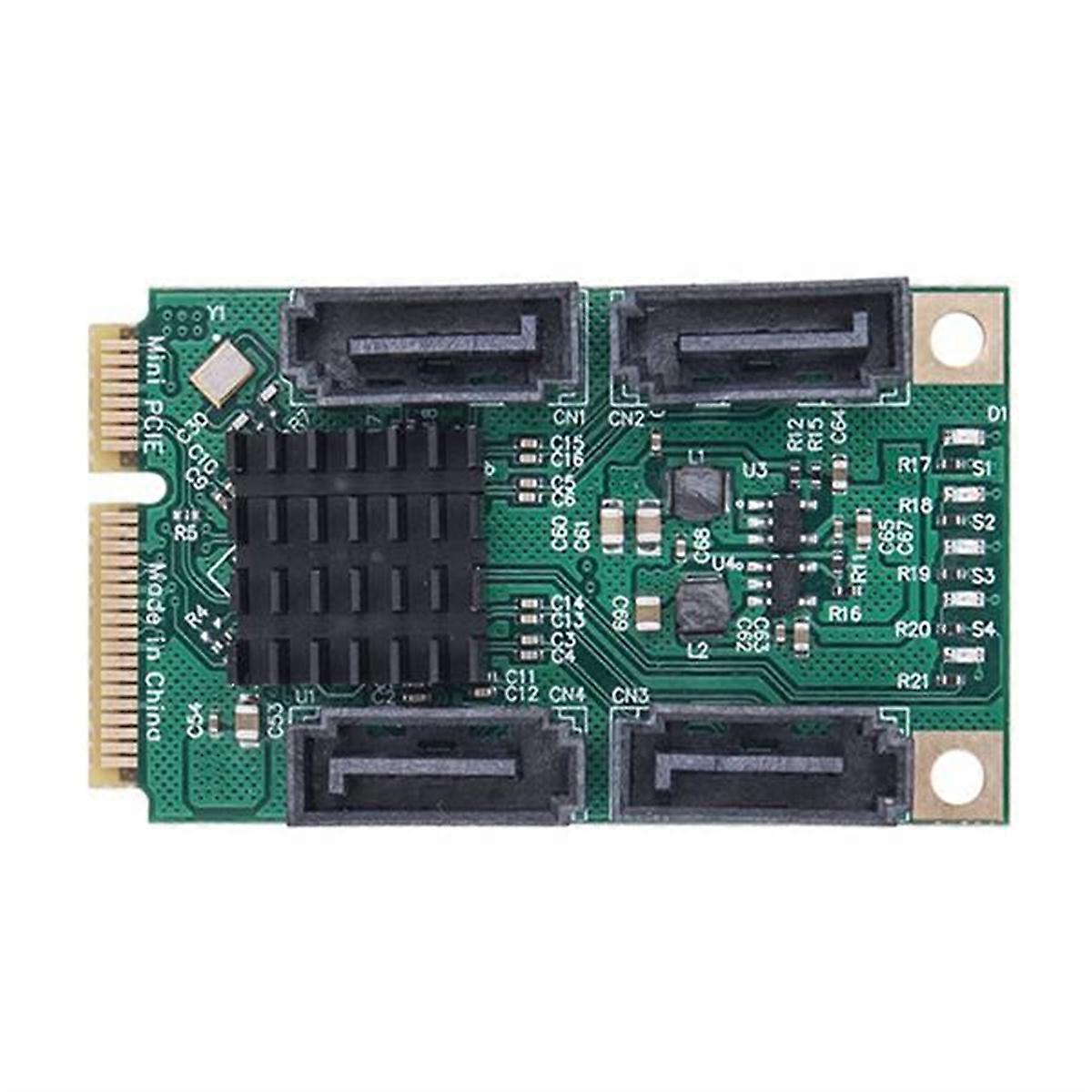 For Mini PCIE to Card Mini PCI Express to 4 Port SATA3.0 6Gb Expansion Card Riser Converter for SSD