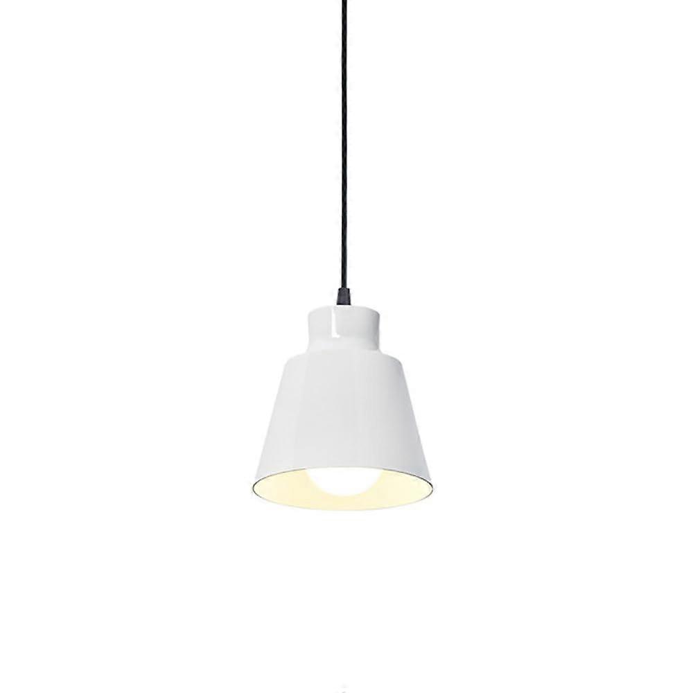 Colored Metal Pendant Lamp E27 Screw Base Single Head Hanging Light Nordic Style Lampshade White Ceiling Chandelier