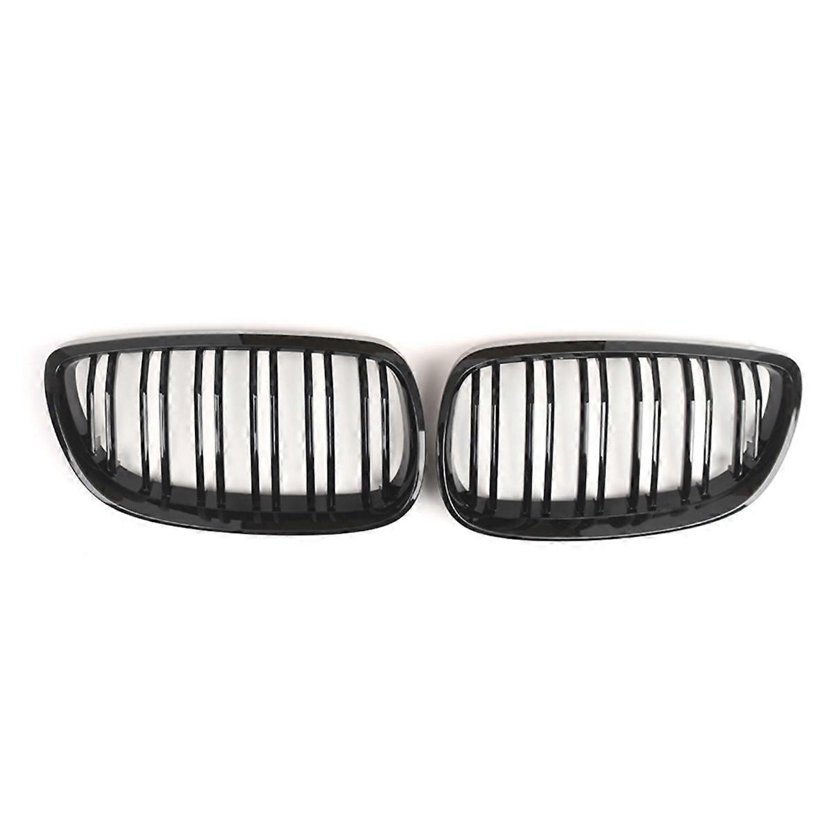 Gloss Black Front Kidney Grill Front Hood Double Lines Grille for 3 Series E92 E93 Coupe 2006-2010 5