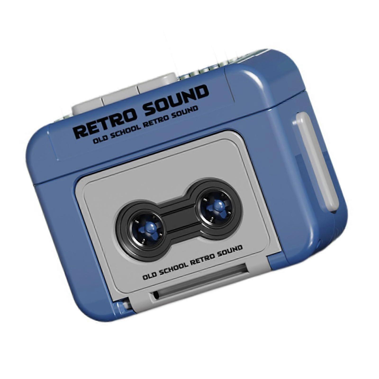Retro Small Recorders Portable Mini Music Player For OnTheGo Listening Blue Compact Retro Design