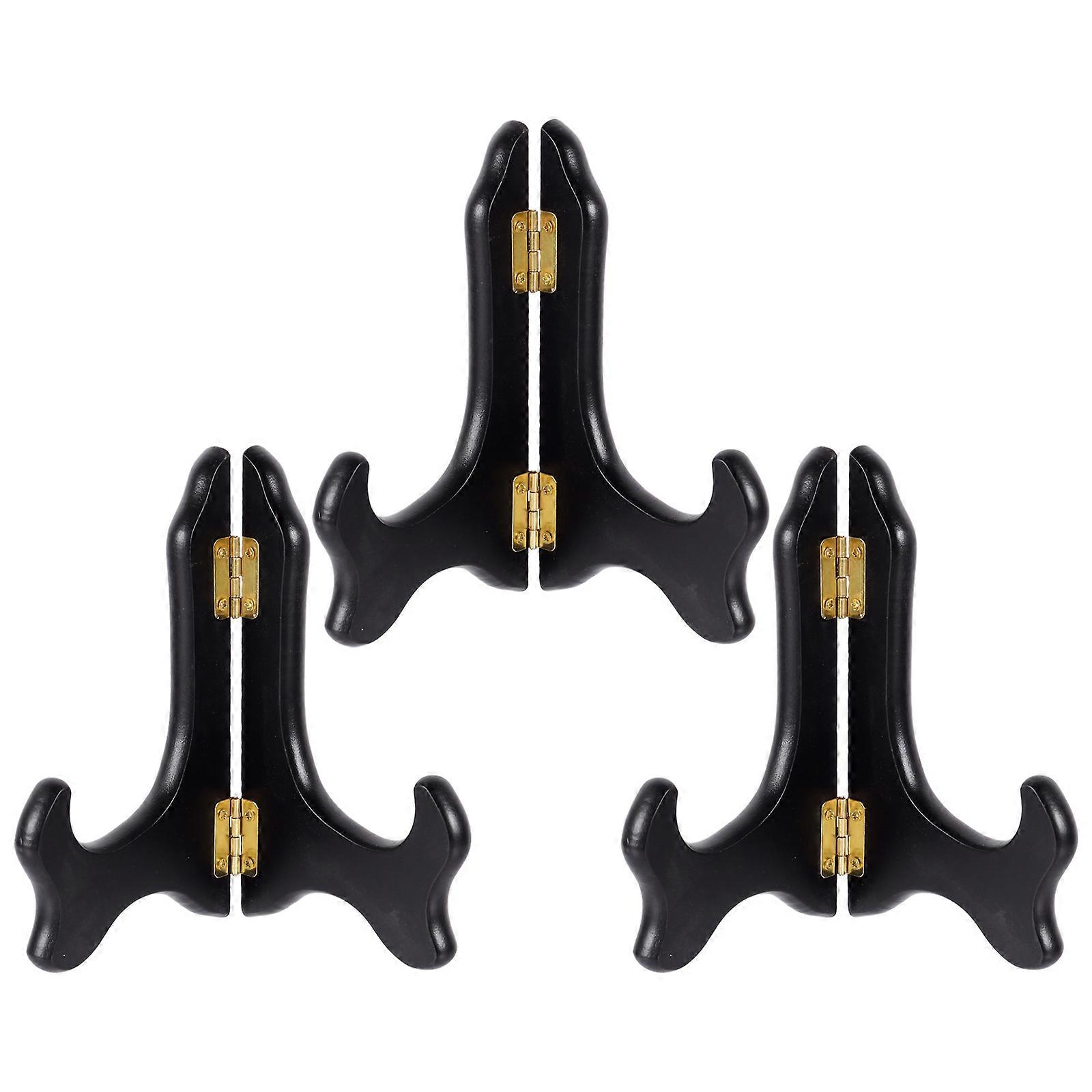 Wooden Display Stand Folding Plate Holder for Storage Use 9Pcs