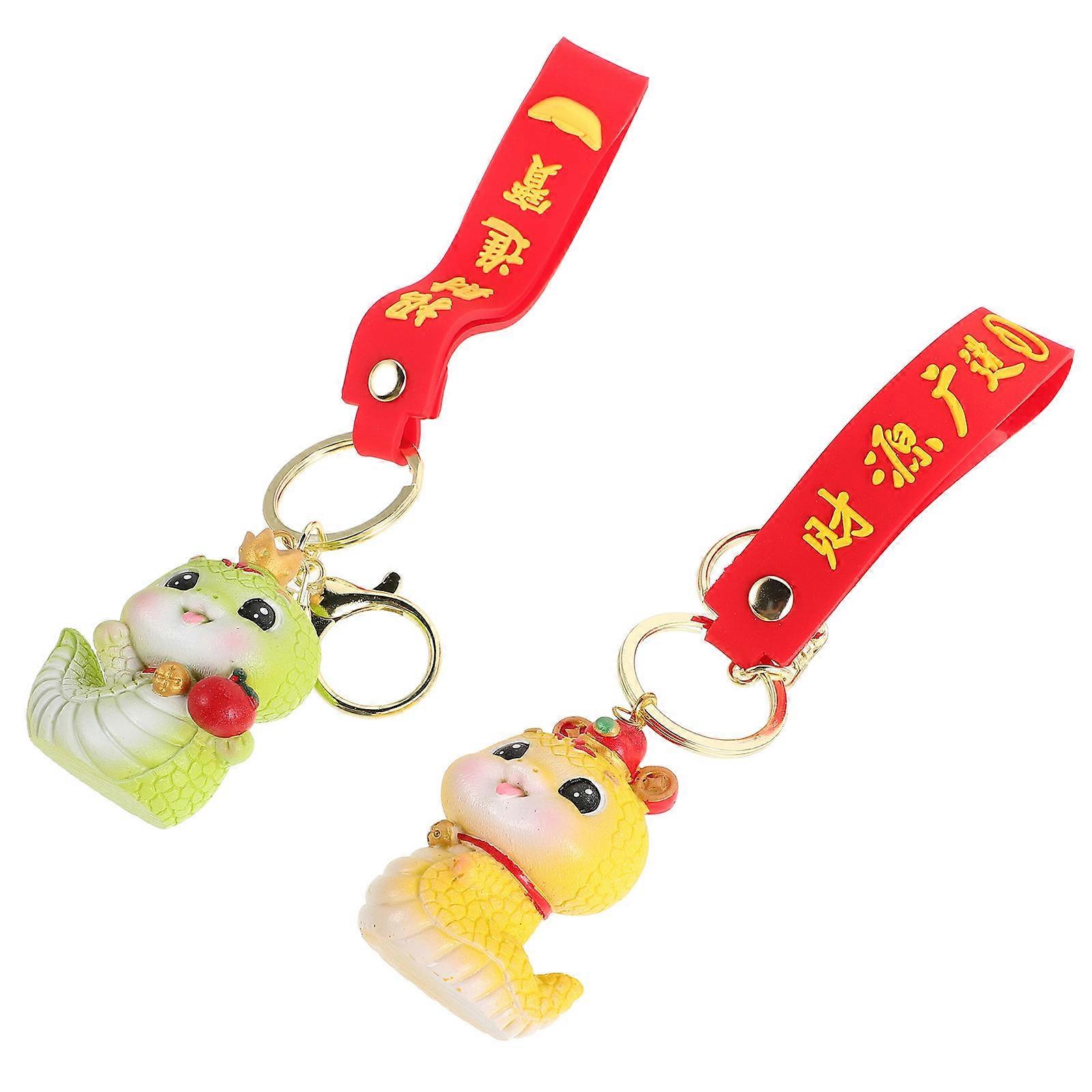 Cute Snake Shaped Keychain Year of The Snake Decorative Keyrings 6Pcs