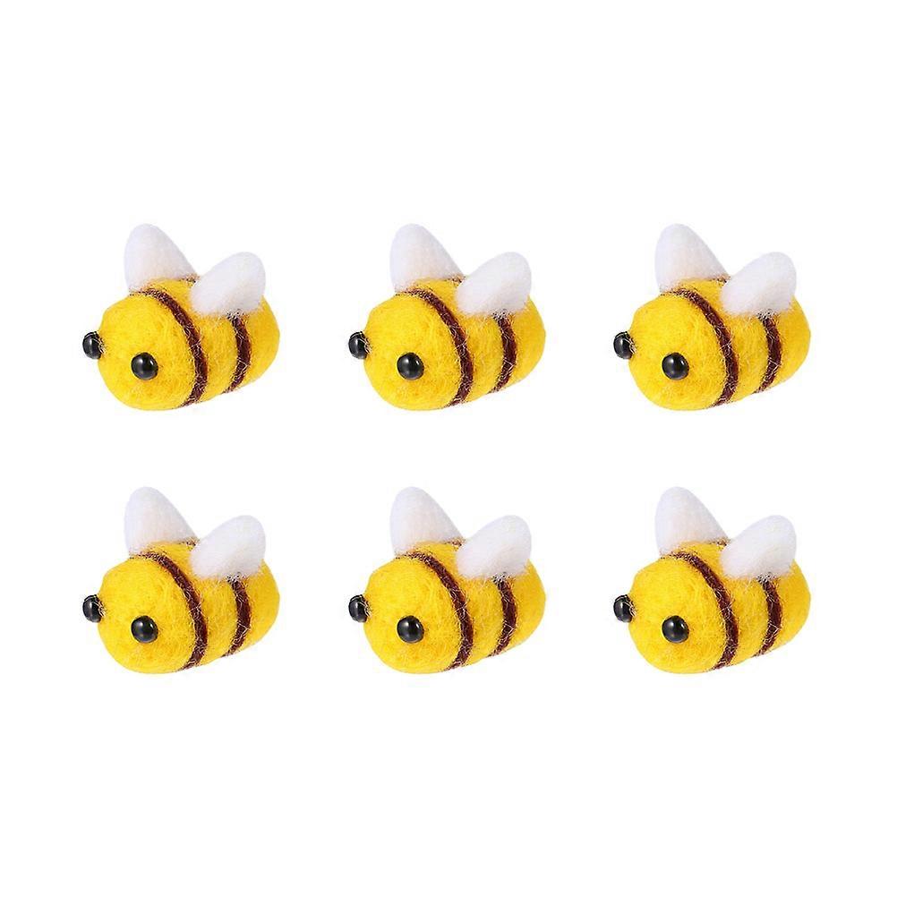 DIY Wool Felt Bee for Decoration 6Pcs Plush Mini Bee Craft Set