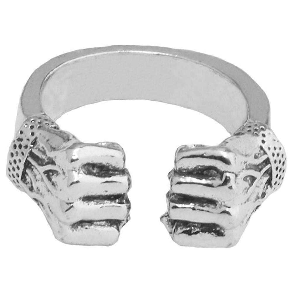 Unisex Boxing Ring Alloy Open Ring for Decor 4Pcs Silver Creative Gift