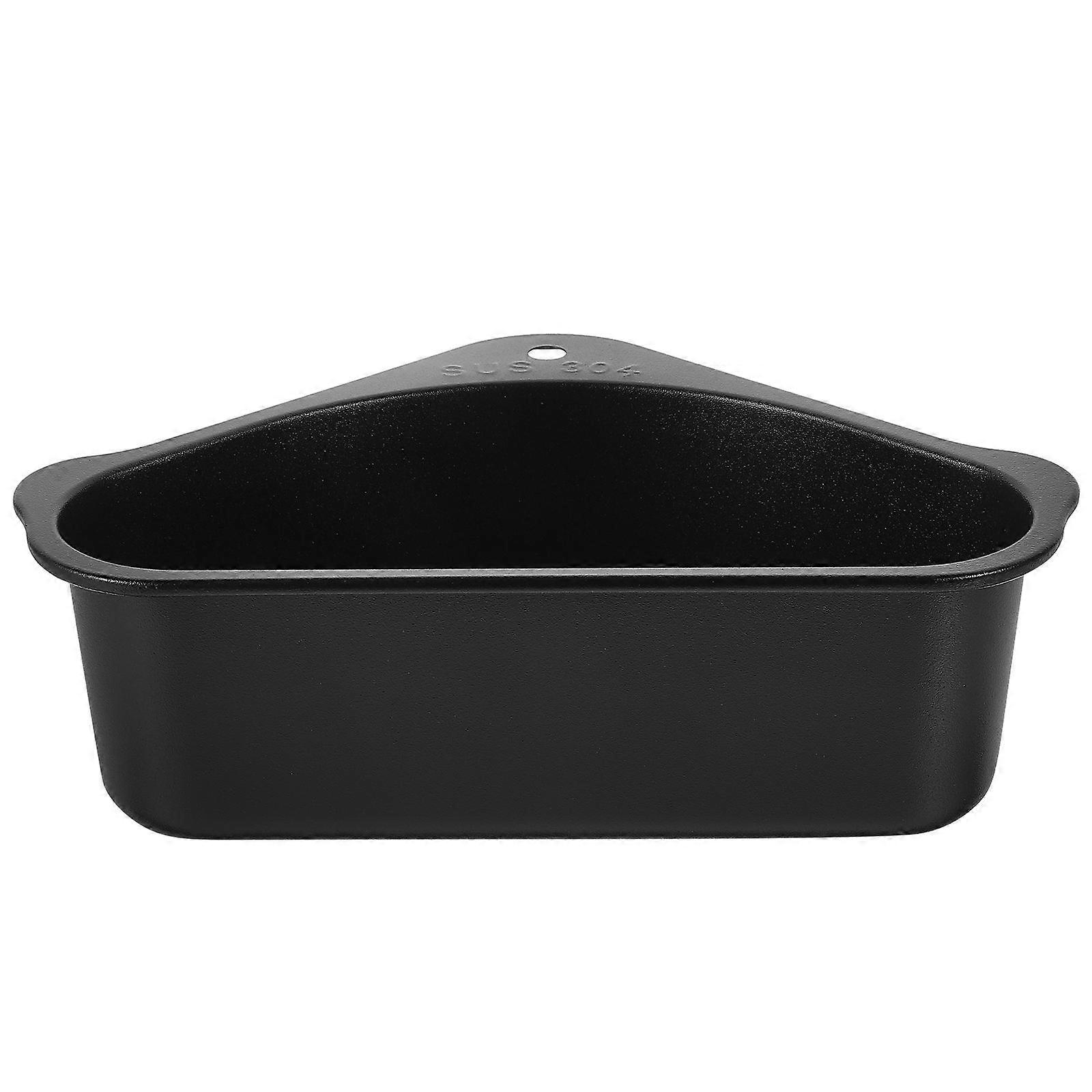 Triangle Sink Basket for Draining and Storage 2Sets Stainless Steel Black