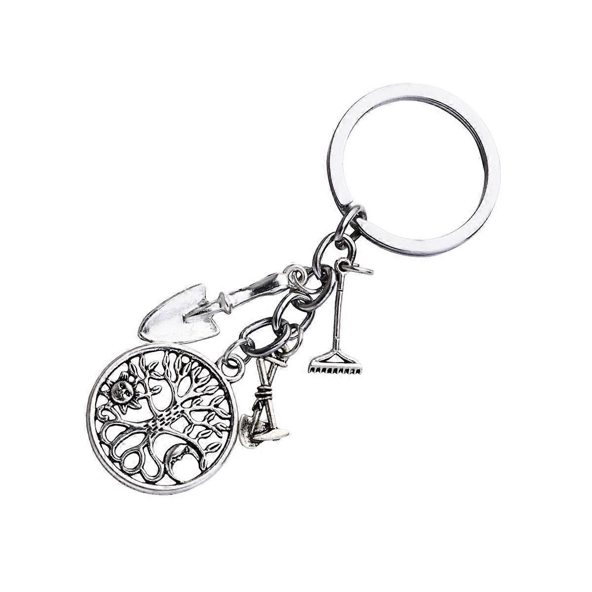 Tree Shaped Keychain Creative Theme Design Everyday Use Car Key Decoration Alloy 1Pack