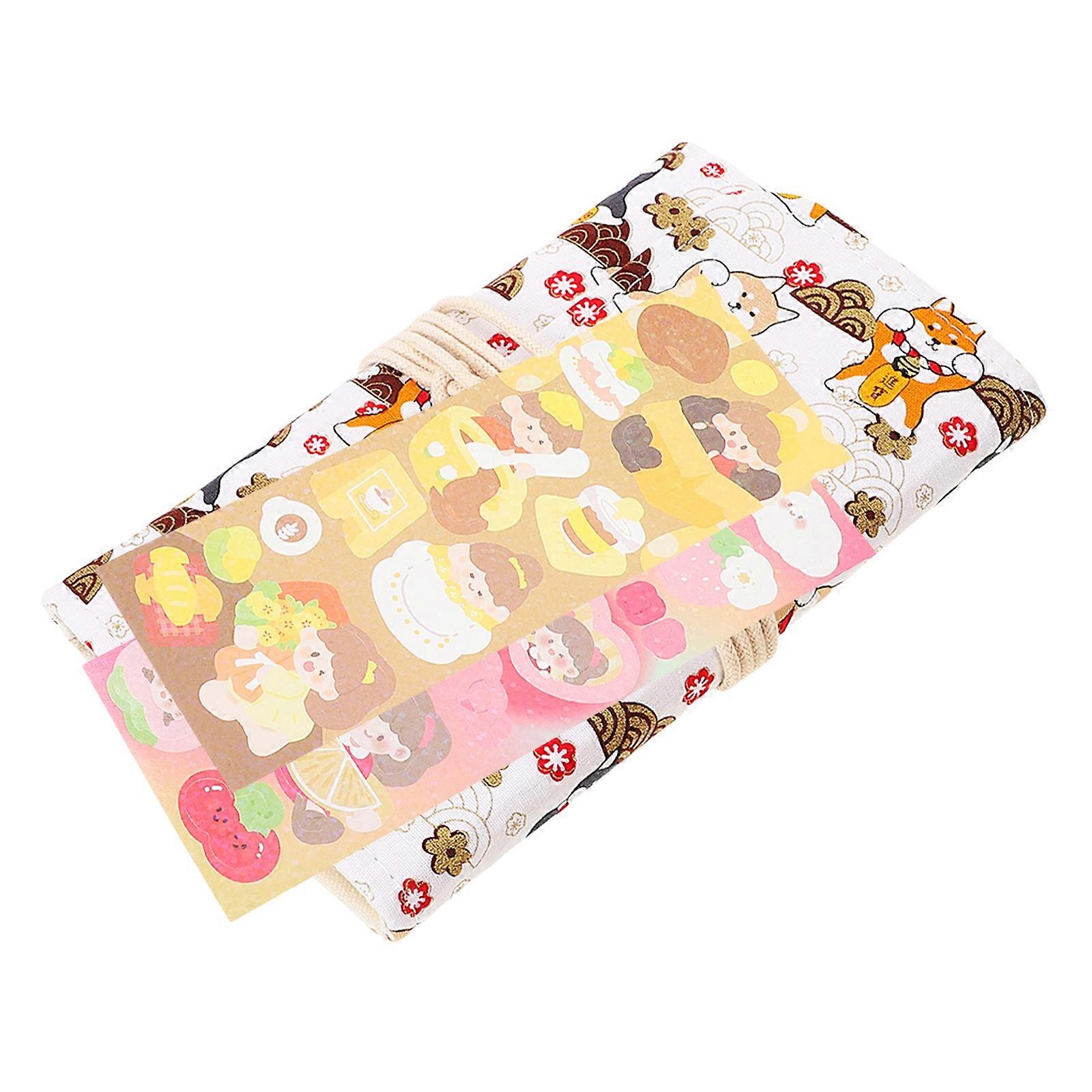 Portable Cartoon Scrapbook 1 Set Decorative Notebook Binder For Writing Recording Experiences Storing Pages In White PU Paper