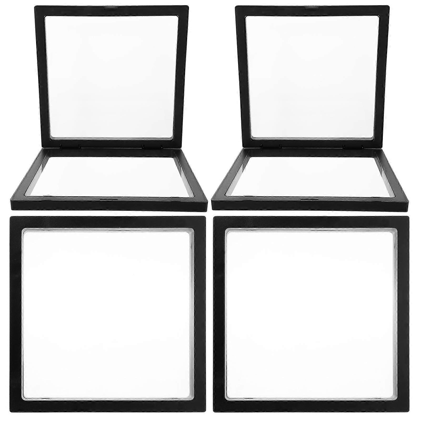 Black Floating Jewelry Display Case Ring Storage for 16Pcs Collection