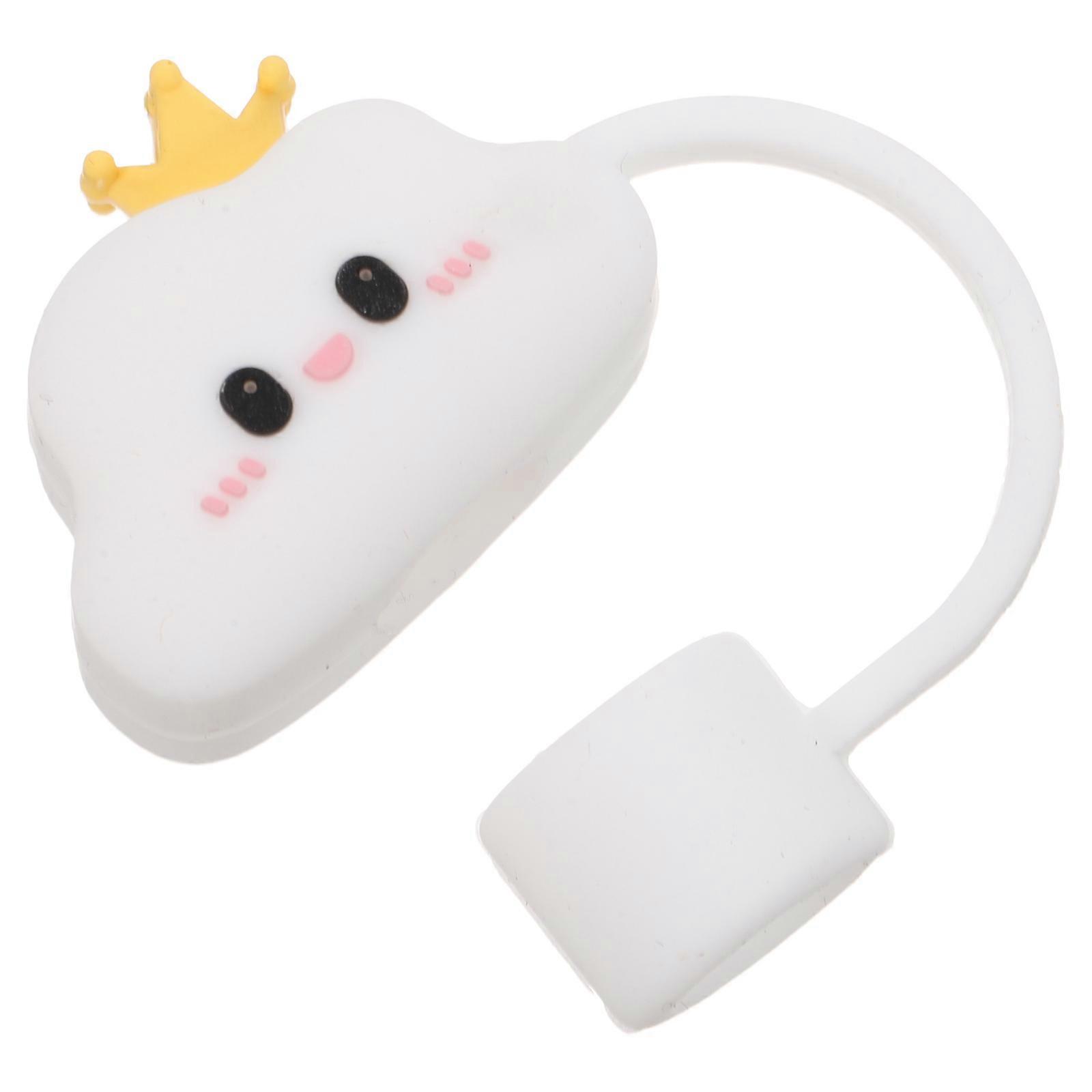 Silicone Straw Caps for Drinking with 4Pcs Cloud Shaped Reusable Covers