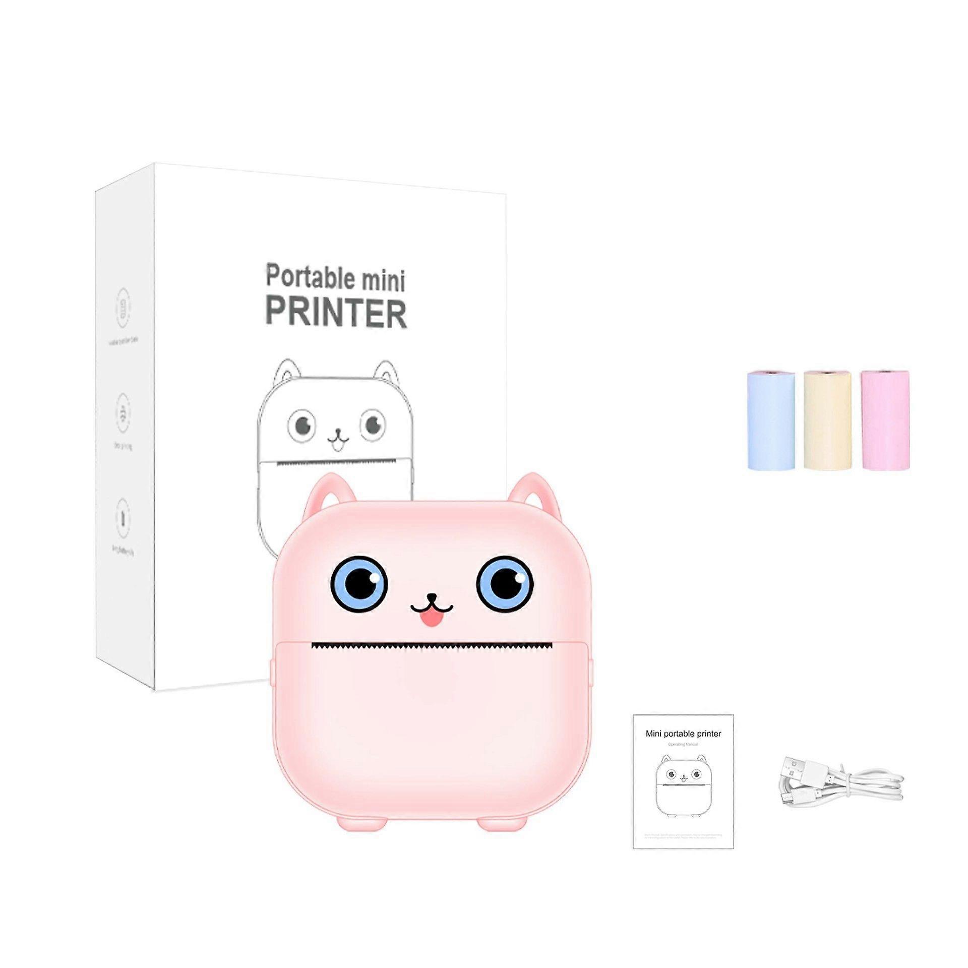 X15 Pink Portable Bluetooth Thermal Printer + 3 Rolls of Color Paper