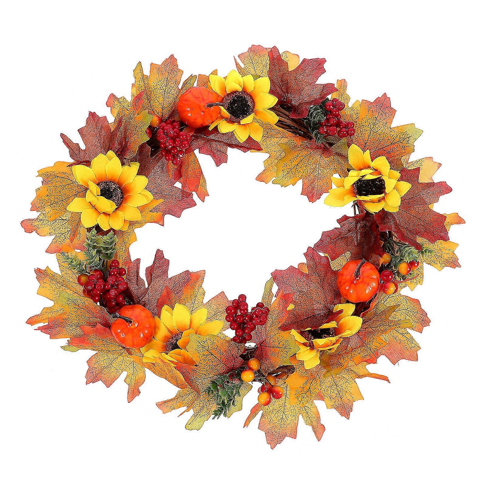 Decorative Wreath Maple Leaf Wreath for Thanksgiving Use 4Pcs