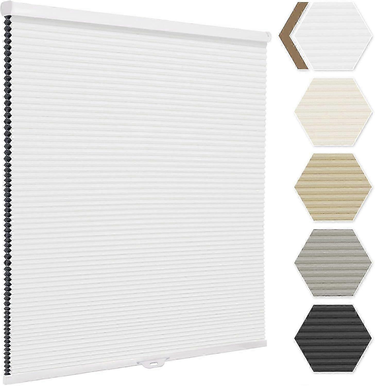 Cordless Cellular Shades Window Blinds, White Blackout Honeycomb Blinds, Noise