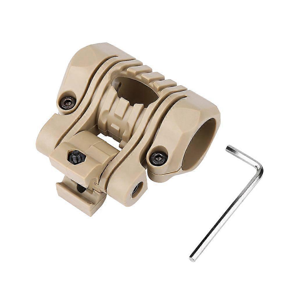 Plastic Quick Release Flashlight Clamp Clip Mount Accessory for Fast Helmet (Tan)