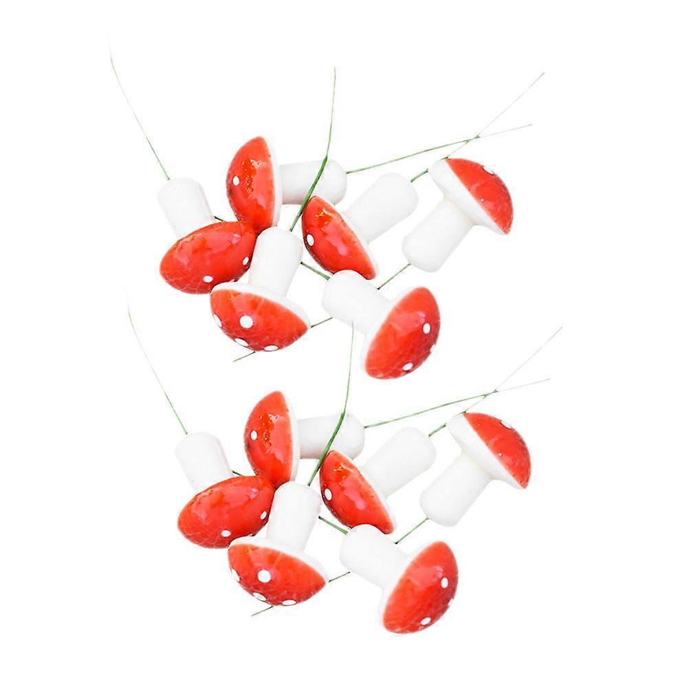 Xmas Tree Hanging Ornament Small Mushroom Pendant for Celebration 36Pcs