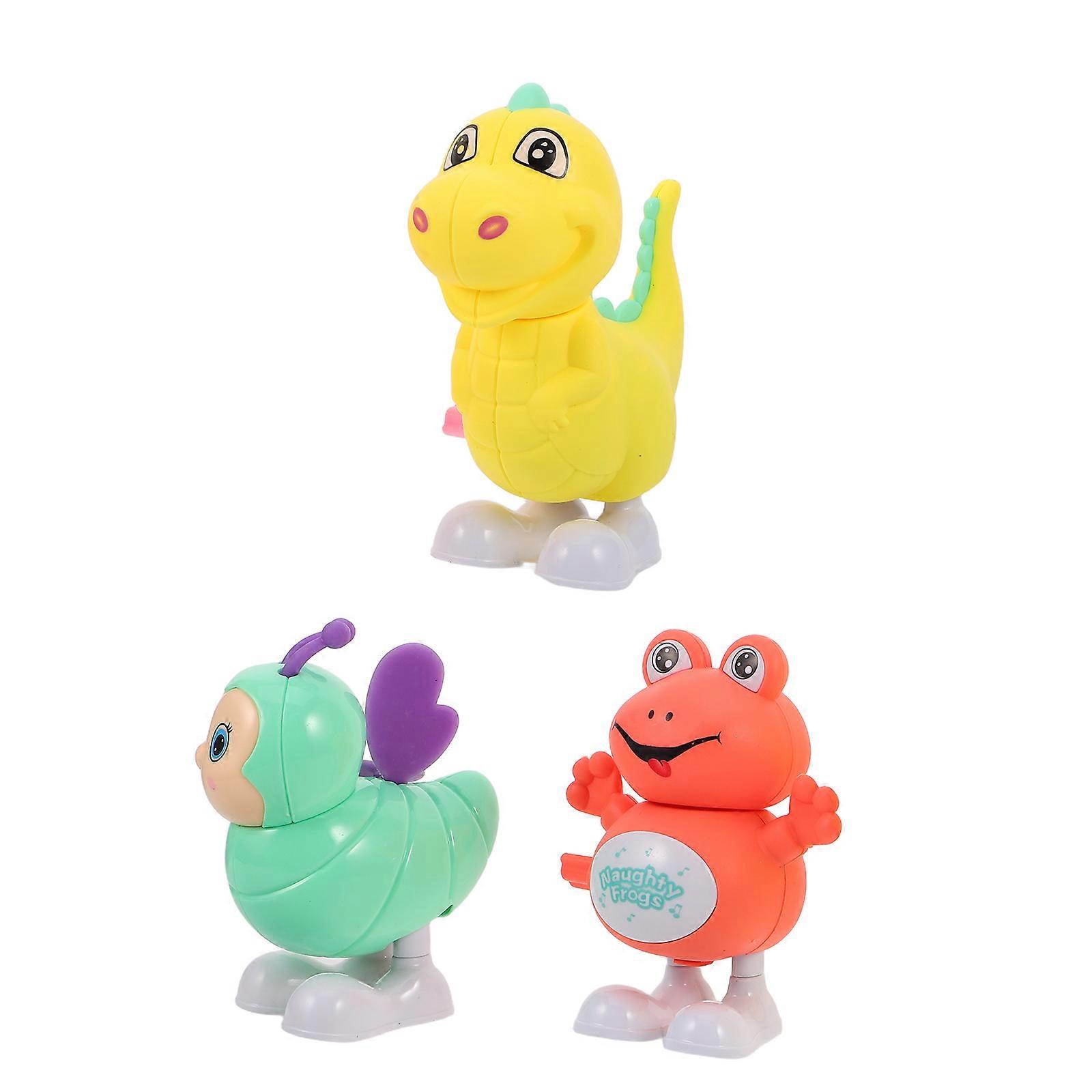 Wind Up Animal Toy for Playing 3Pcs Clockwork Plastic Animal Playthings