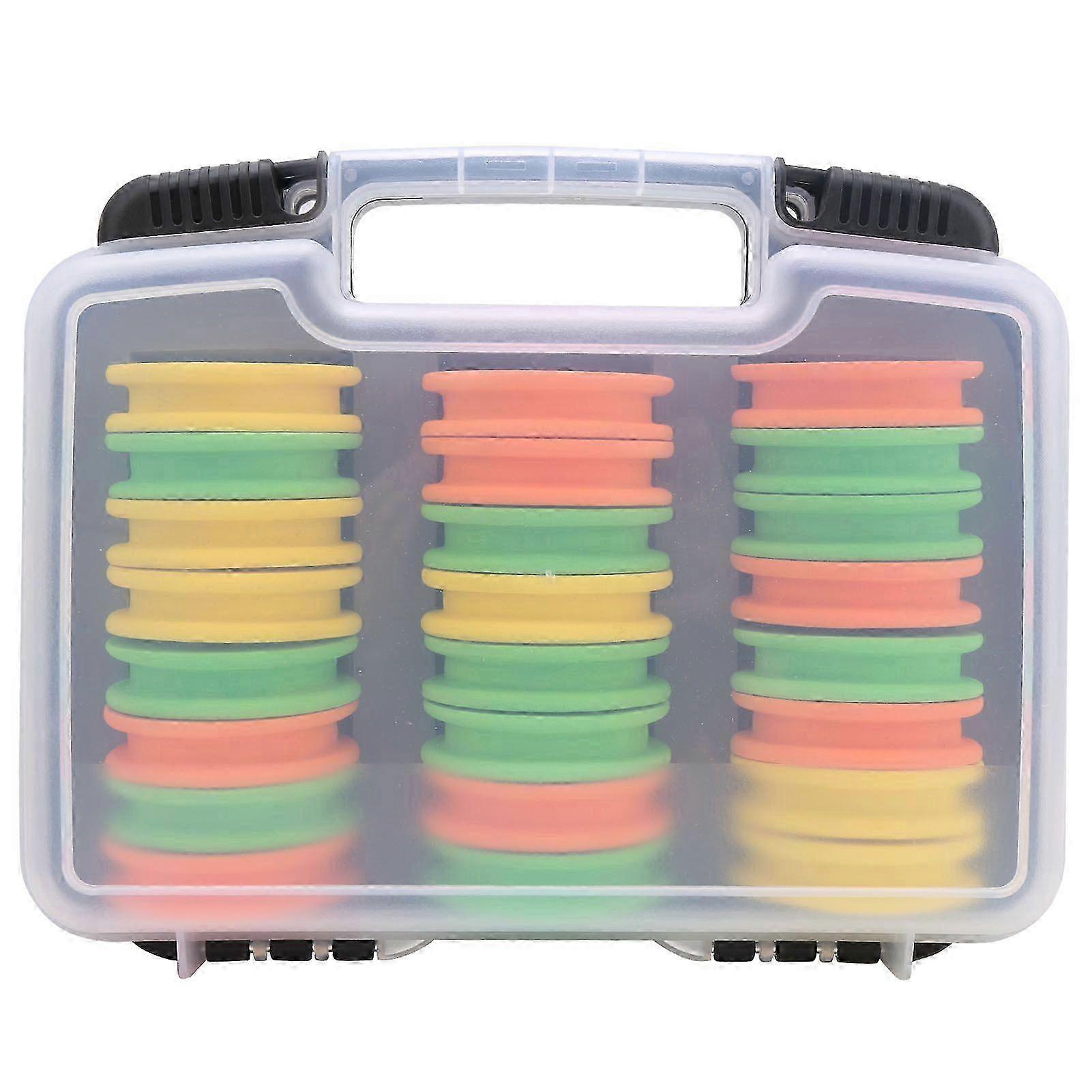 25-26 24pcs EVA Fishing Line Storage Spools Winding Board Tool Bobbin Tackle Mix Color