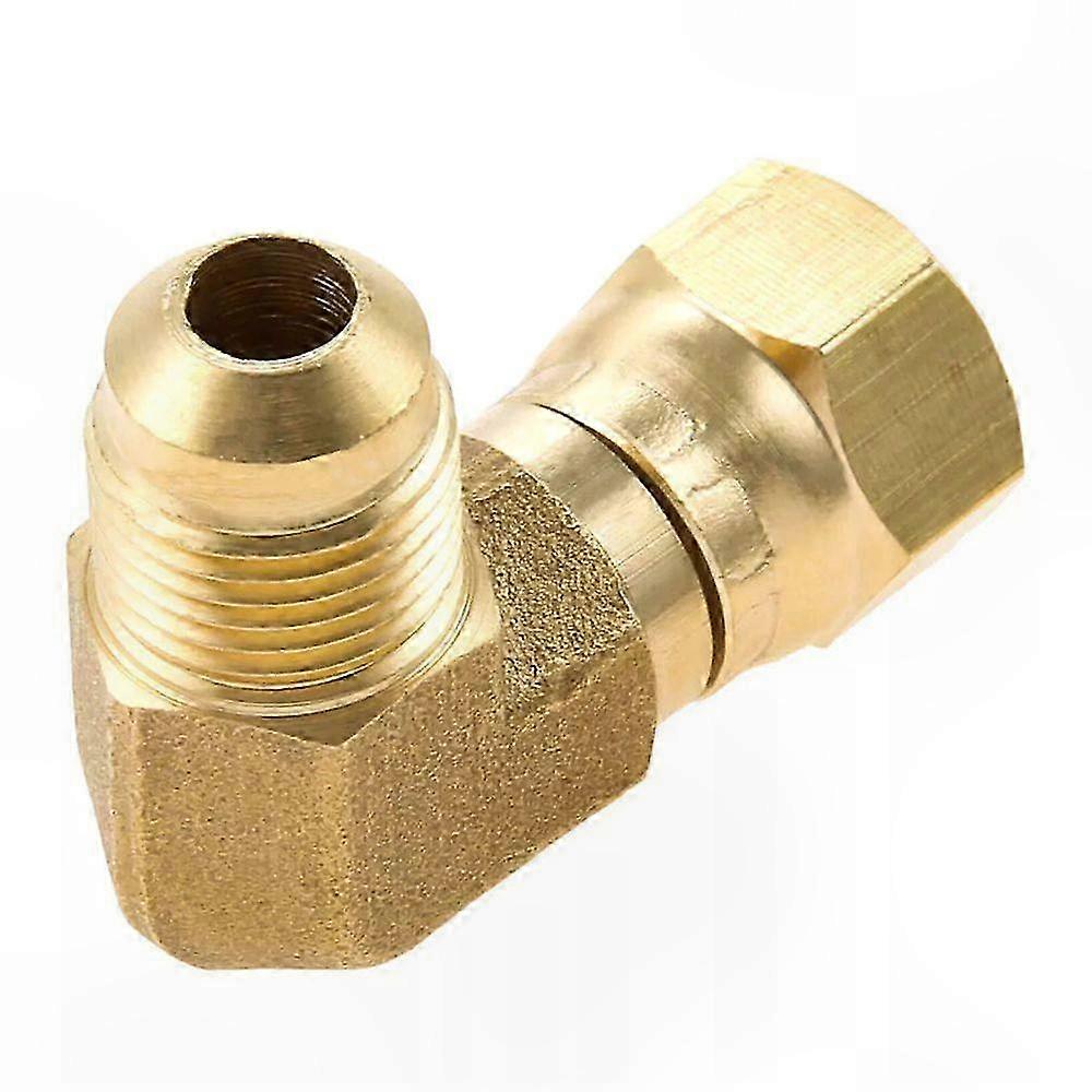 Brass 90 Degree Propane Elbow Adapter with 3/8" Flare Fittings