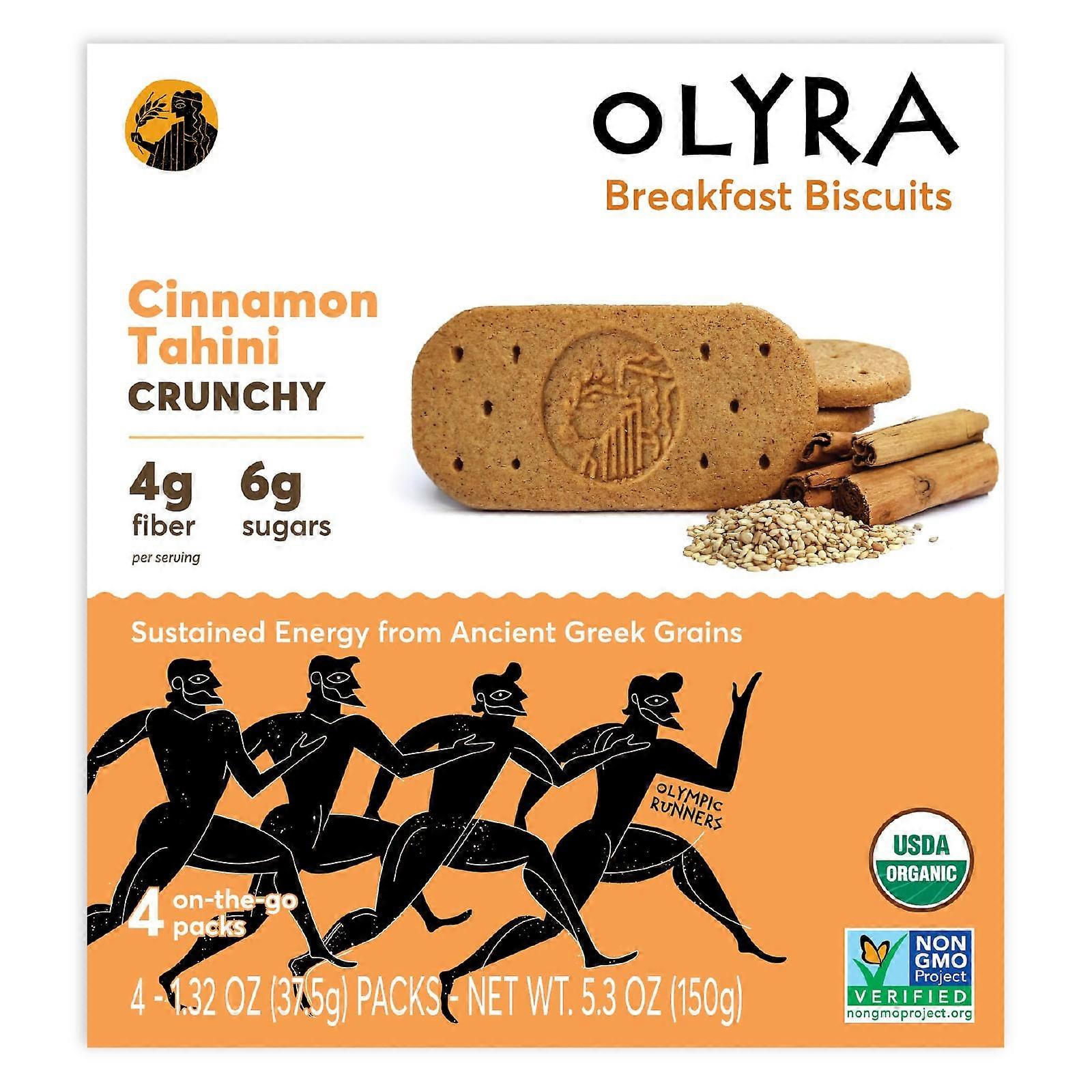 Organic Breakfast Biscuits, Cinnamon Tahini, 4 Packs, 1.32 oz (37.5 g) Each