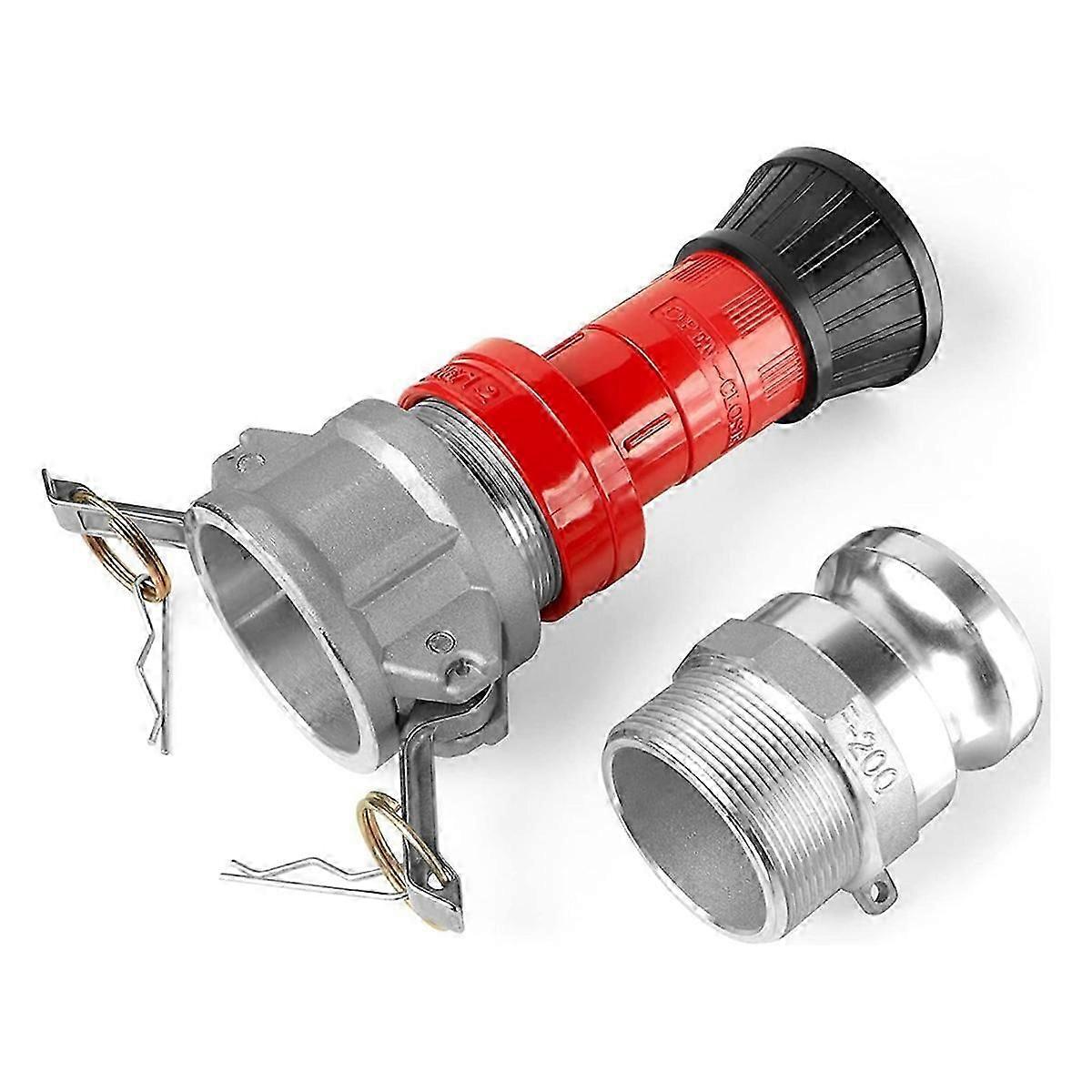 Bico de mangueira de incêndio, 2 polegadas NPSH HeavyDuty Industrial Fire Hose Constant Flow Fog Nozzle com 2 peças 2 polegadas Camlo