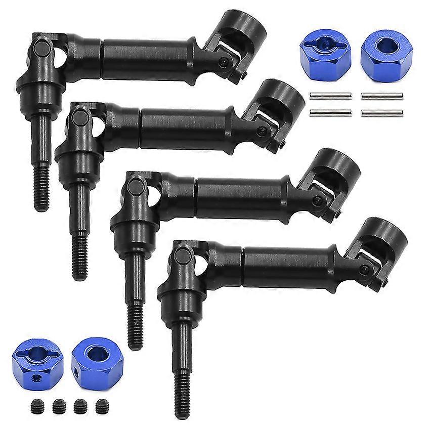 Mini X Alloy Steel CVD Universal Drive Shafts (Front & Rear) + Coupler W277 for Traxxas Mini Maxx (Blue)