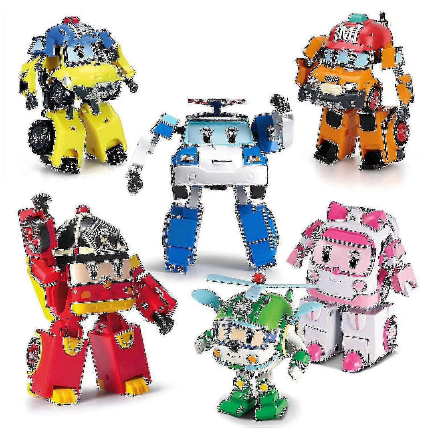 25-26 Robocar Poli Transformationsroboter, 10 cm große, transformierbare Actionfigur, Fahrzeug, Weihnachtsgeschenk