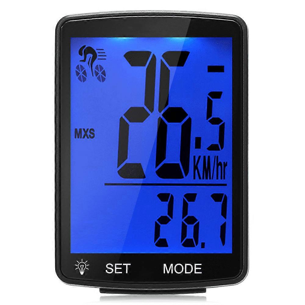 FlyFlise Wireless Bike Computer, LCD Screen, Speedometer, Odometer, IPX6 Waterproof, Measurable Temperature, Stopwatch, Compatible with Mountain