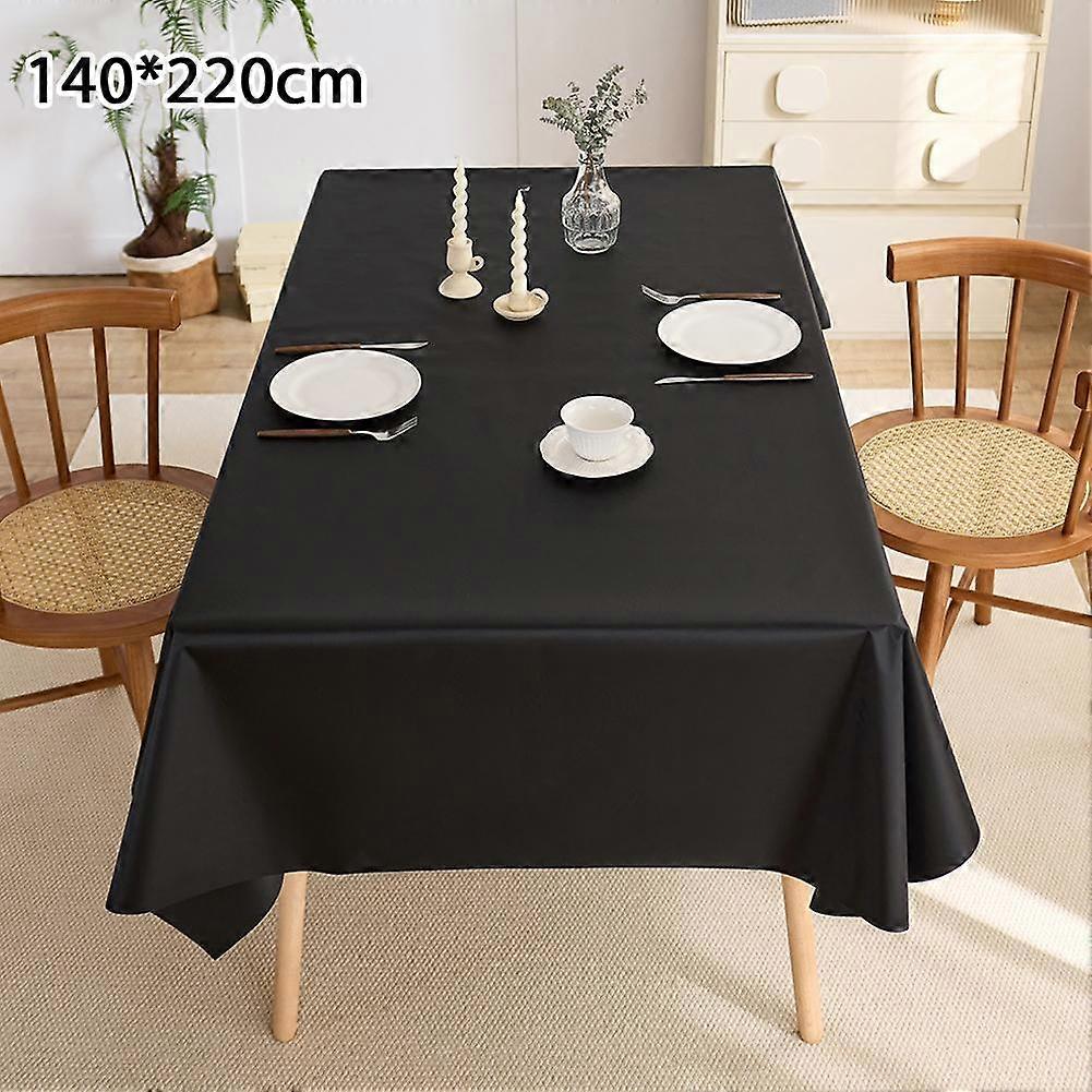 Pure Black Tablecloth, No Wash Dining Table Tablecloth