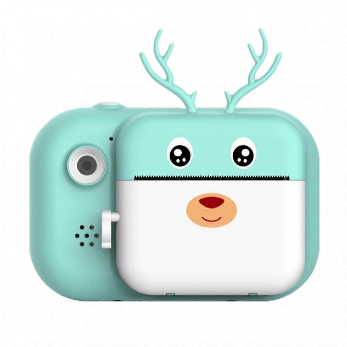 24MP Instant Print Digital Camera HD1080P Video with Photo Paper Green (deer)