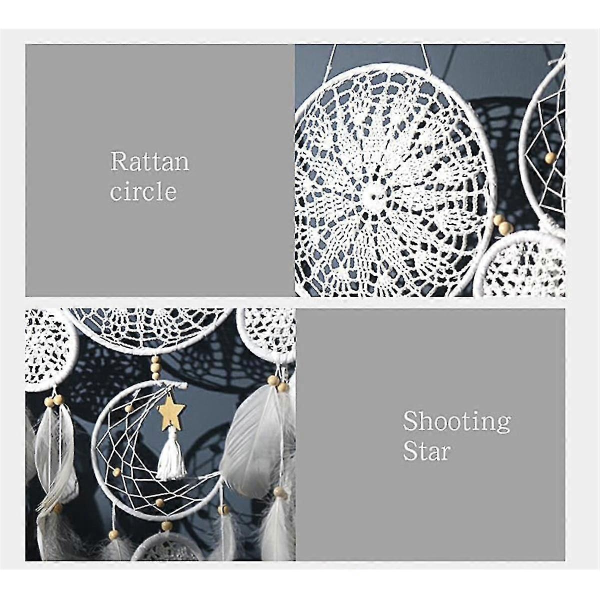 Dream Catchers Boho Wall Decor Lua e Pena de Sol Handmade Tradicional Catcher Macrame Wall Hangi
