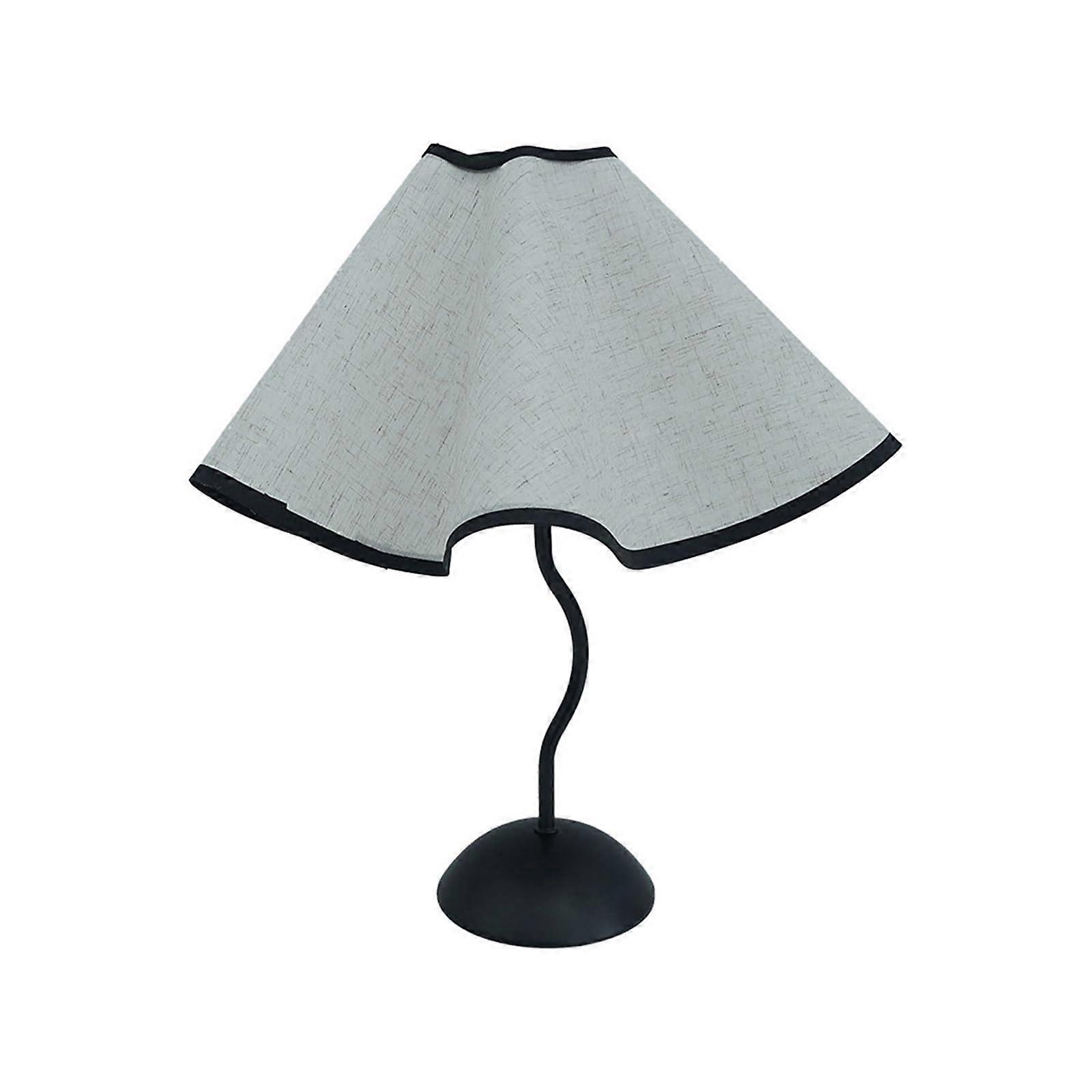 Bedside Table Lamp Retro Style for Bedroom, Living Room, and Study, Metal Base, E26 Socket, Compact Size