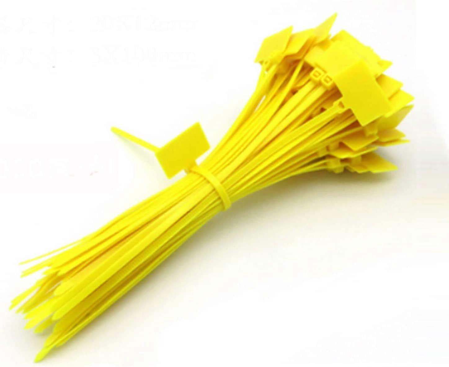 Marker Nylon Cable Ties, Nylon Cable Zip Ties with Marker, Self-Locking Written-on Cable Mark Ties 6 in for Cabling,