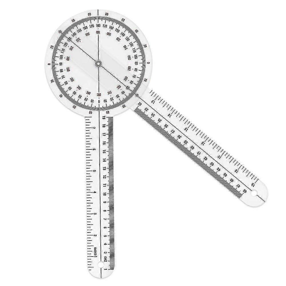 12 tums goniometer, transparent linjalgoniometer 360 de spinalgoniometer för mätning