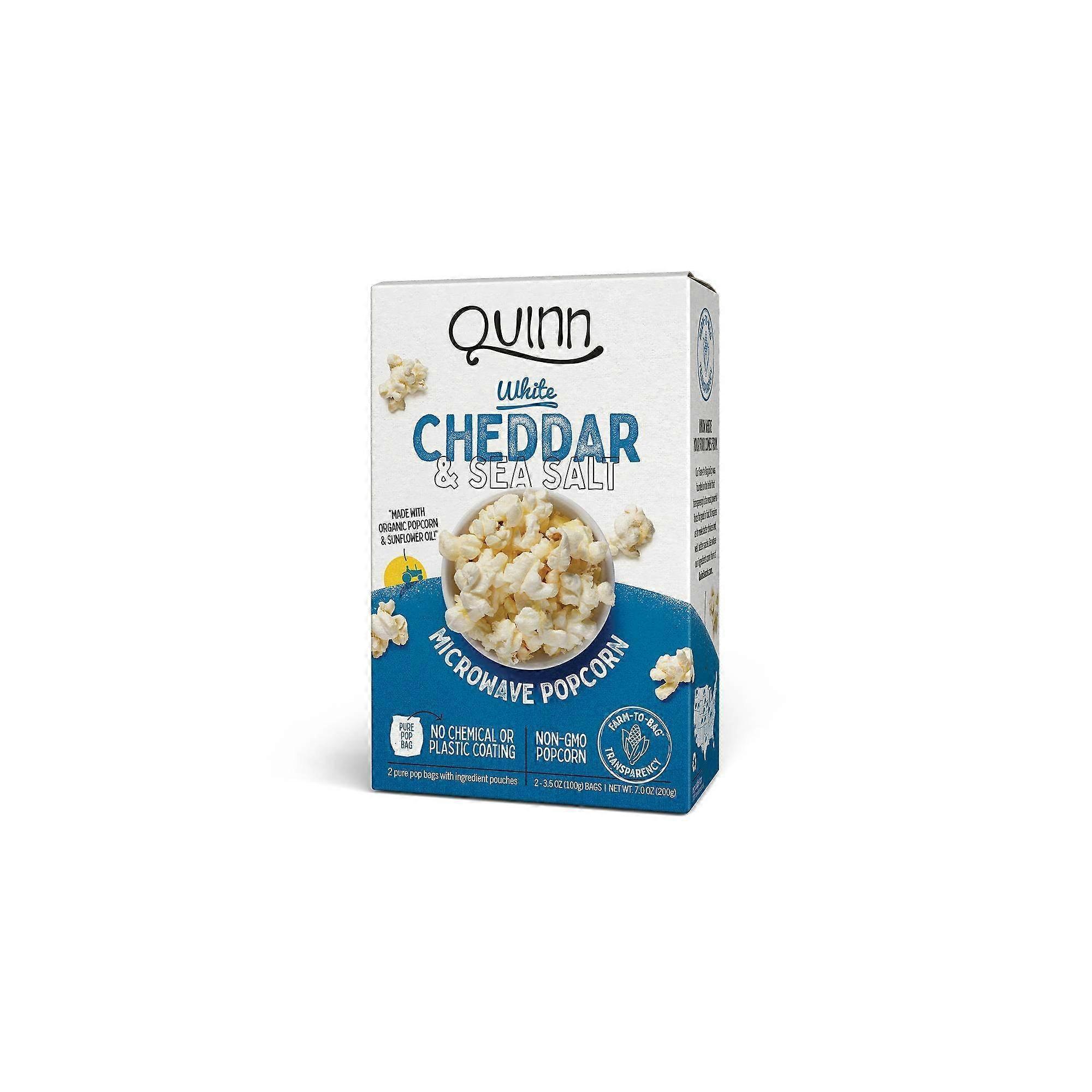 Quinn Mikrowellen-Popcorn, weißer Cheddar & Meersalz, 2 Stück