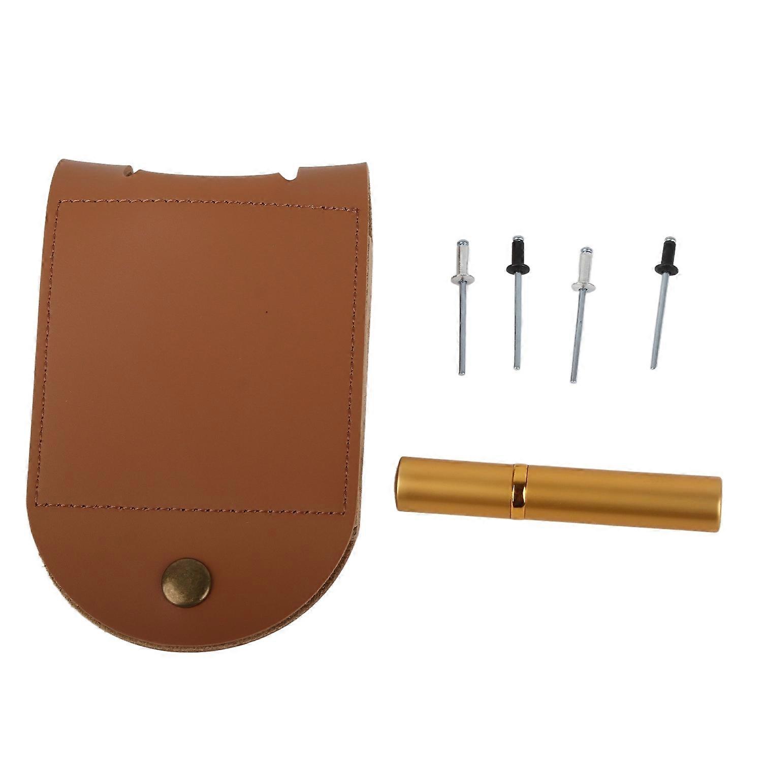 Leather Cribbage Board Game Set with Needle Lightweight Brown 2 Track Leather Game Bag Scoreboard fo