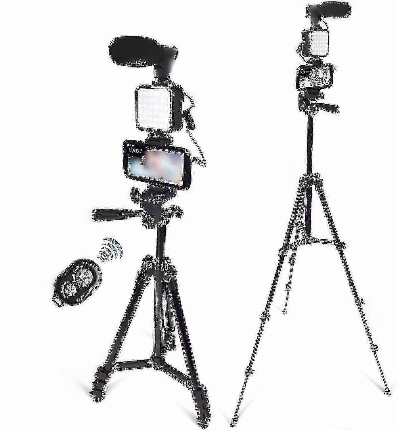 Vlog Camera Phone Kit with Height Adjustable Tripod for Vlogging Video Recording