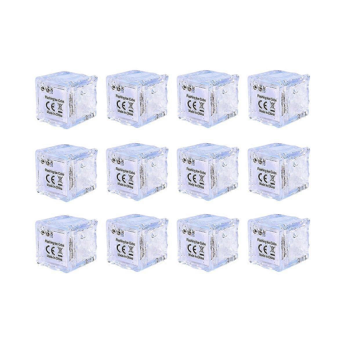 Waterproof Led Ice Cube, 12pcs Multi Color Flashing Glow In The Dark Led Light Ice Cube Glowinthedark For Drinking Party