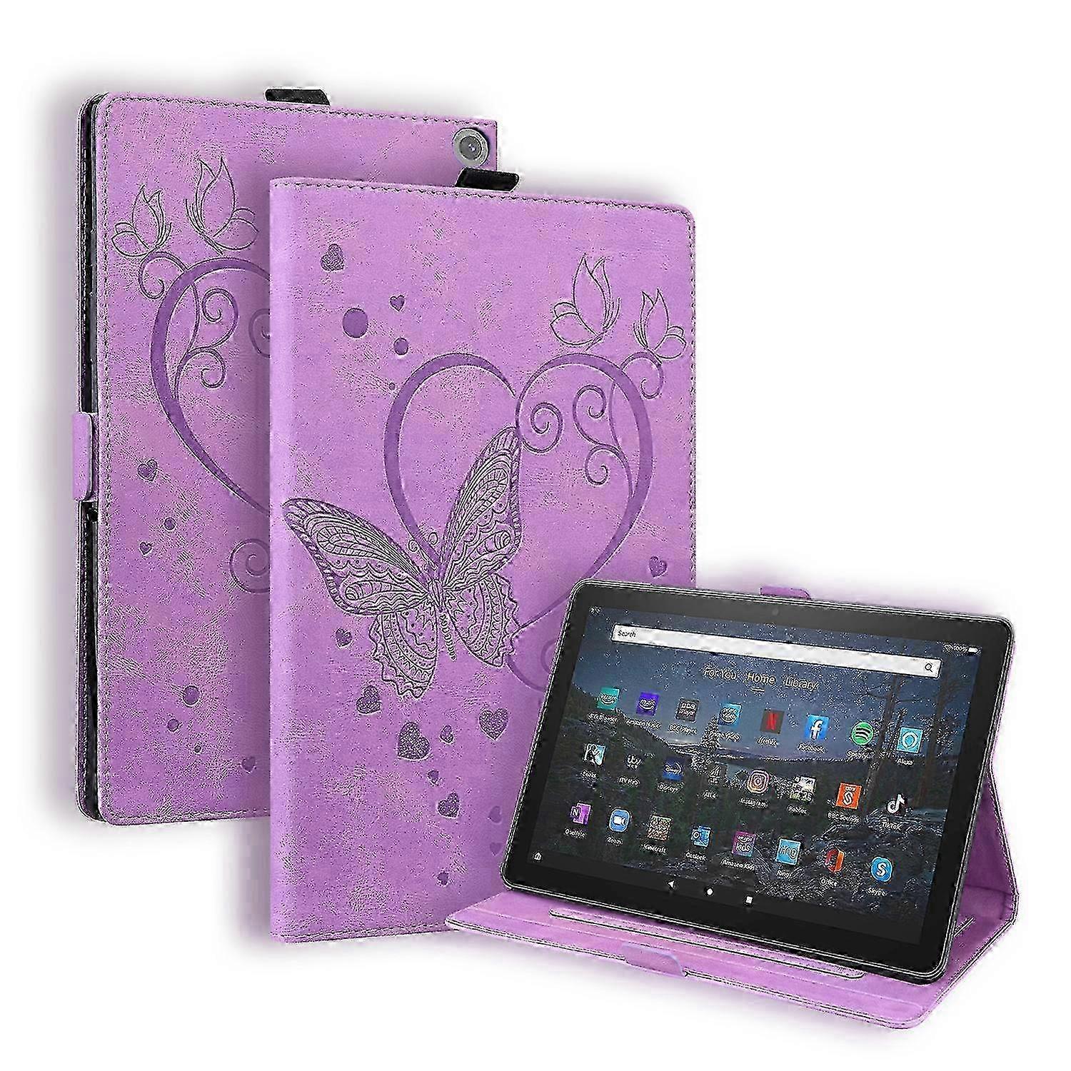 For Amazon Fire HD 10 Plus (2021) / HD 10 (2021) Love Butterfly Pattern Horizontal Flip Leather Case with Holder & Sleep / Wake-up Function