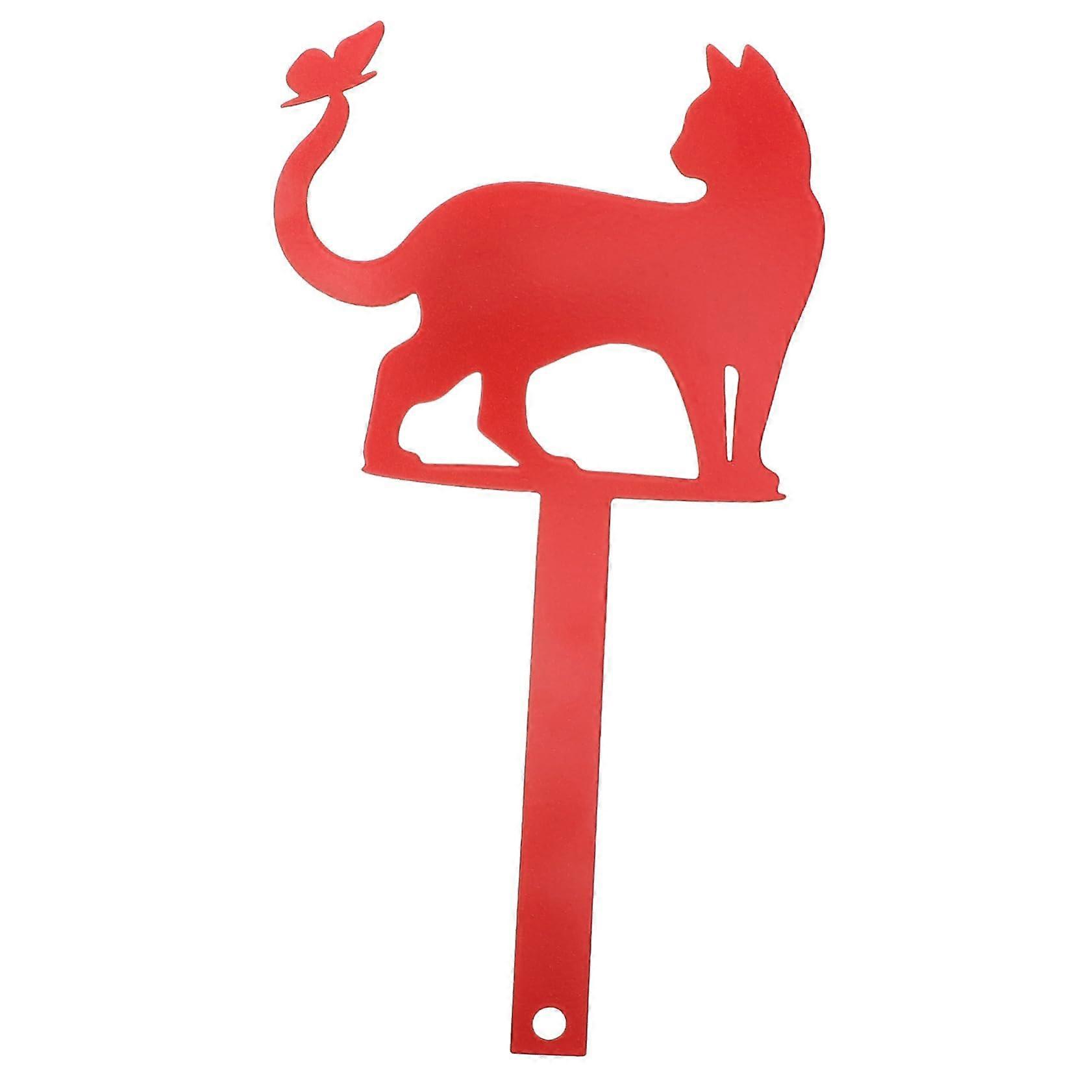 Cat Mailbox Flag with Cat Shape Design Sturdy Iron Garden Stake Outdoor Mailbox Ornament