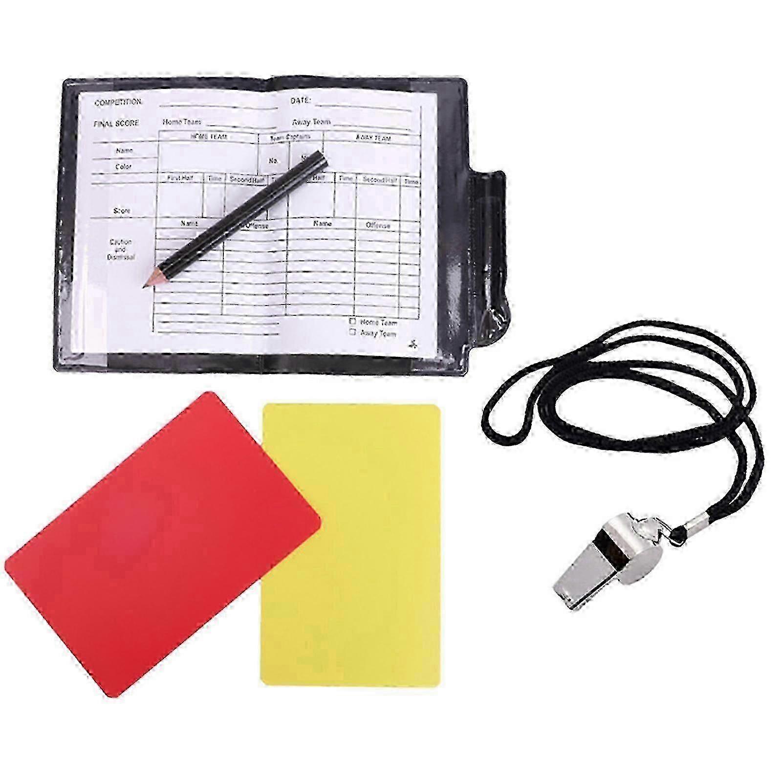 w school referee kit with yellow and red cards