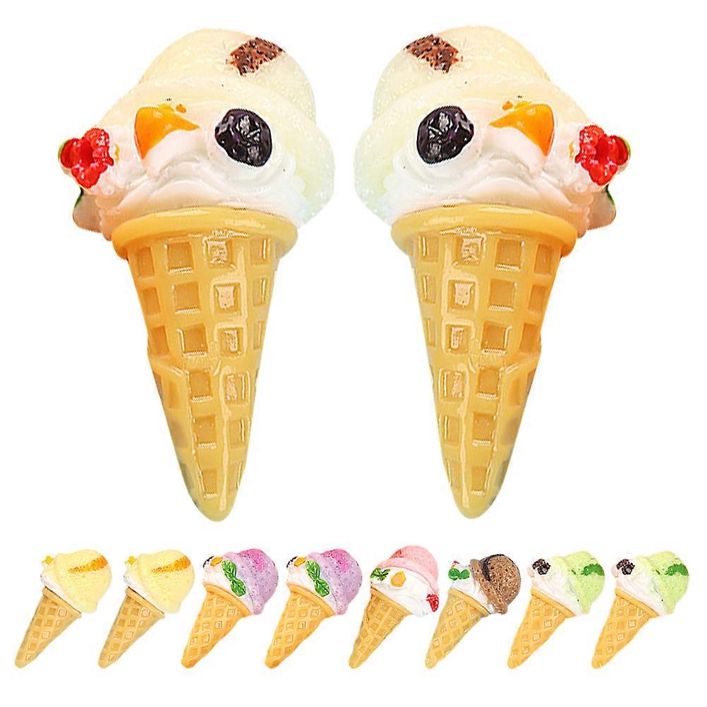 Fake Ice Cream Cone Artificial Ice Cream Cone for Decoration 50Pcs Assorted Color